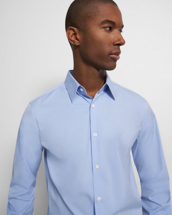 띠어리 맨 실뱅 셔츠, 굿 코튼 - 클래식 블루 Theory Sylvain Shirt in Good Cotton,CLASSIC BLUE A0674535