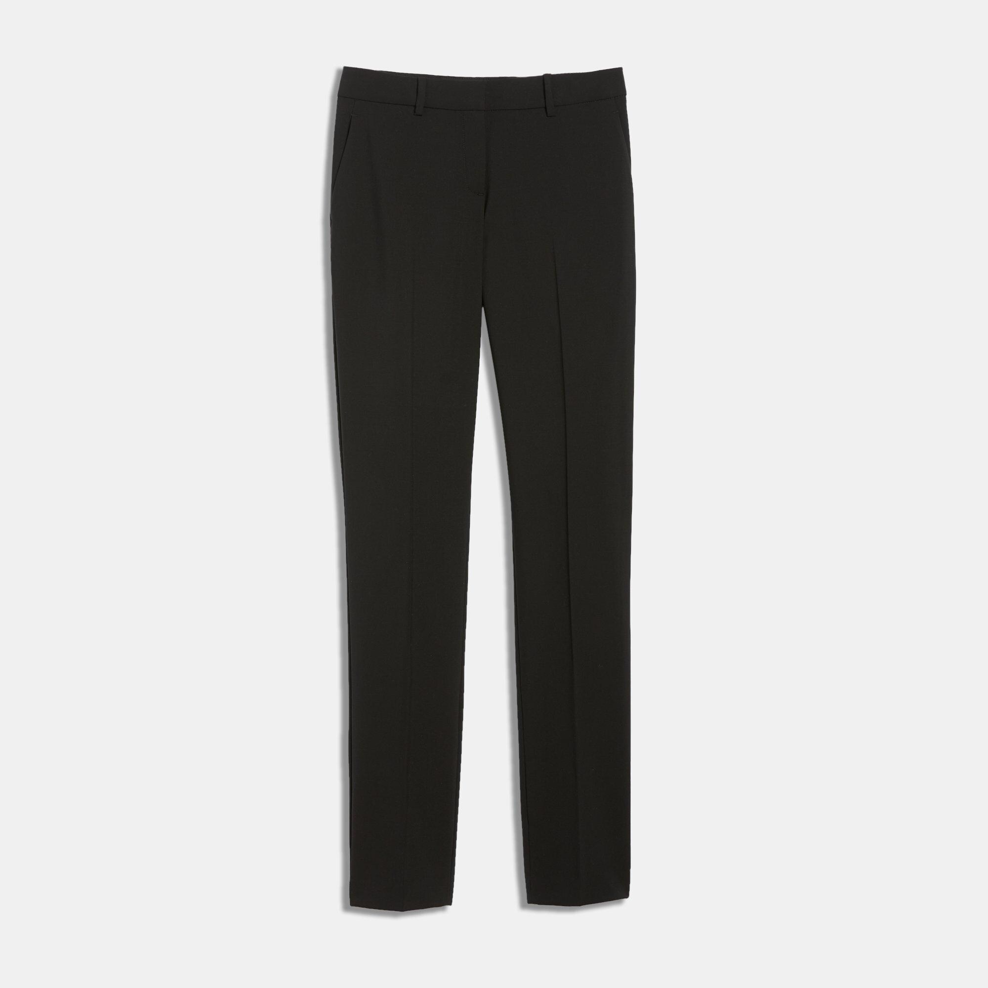 Theory Black Wool Blend Relaxed Dress Pants 4 -  Hong Kong