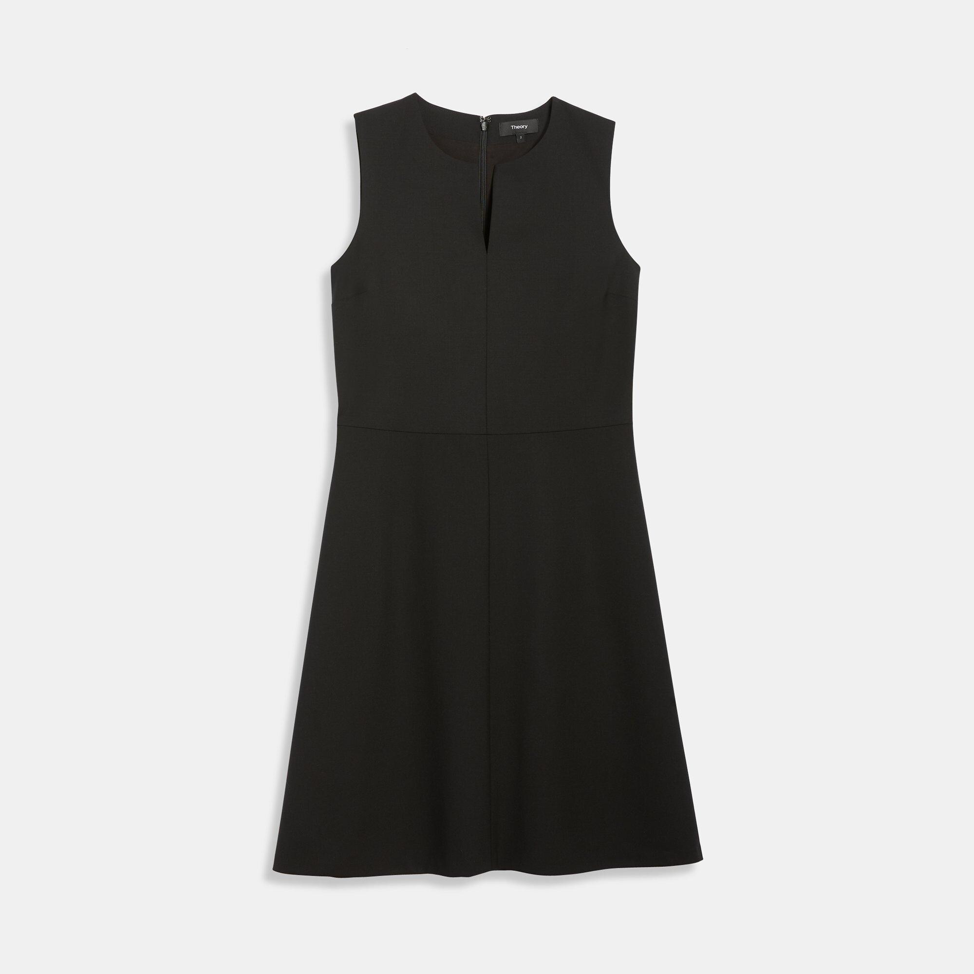 Theory Italian Stretch Wool Split Front Dress | Theory.com