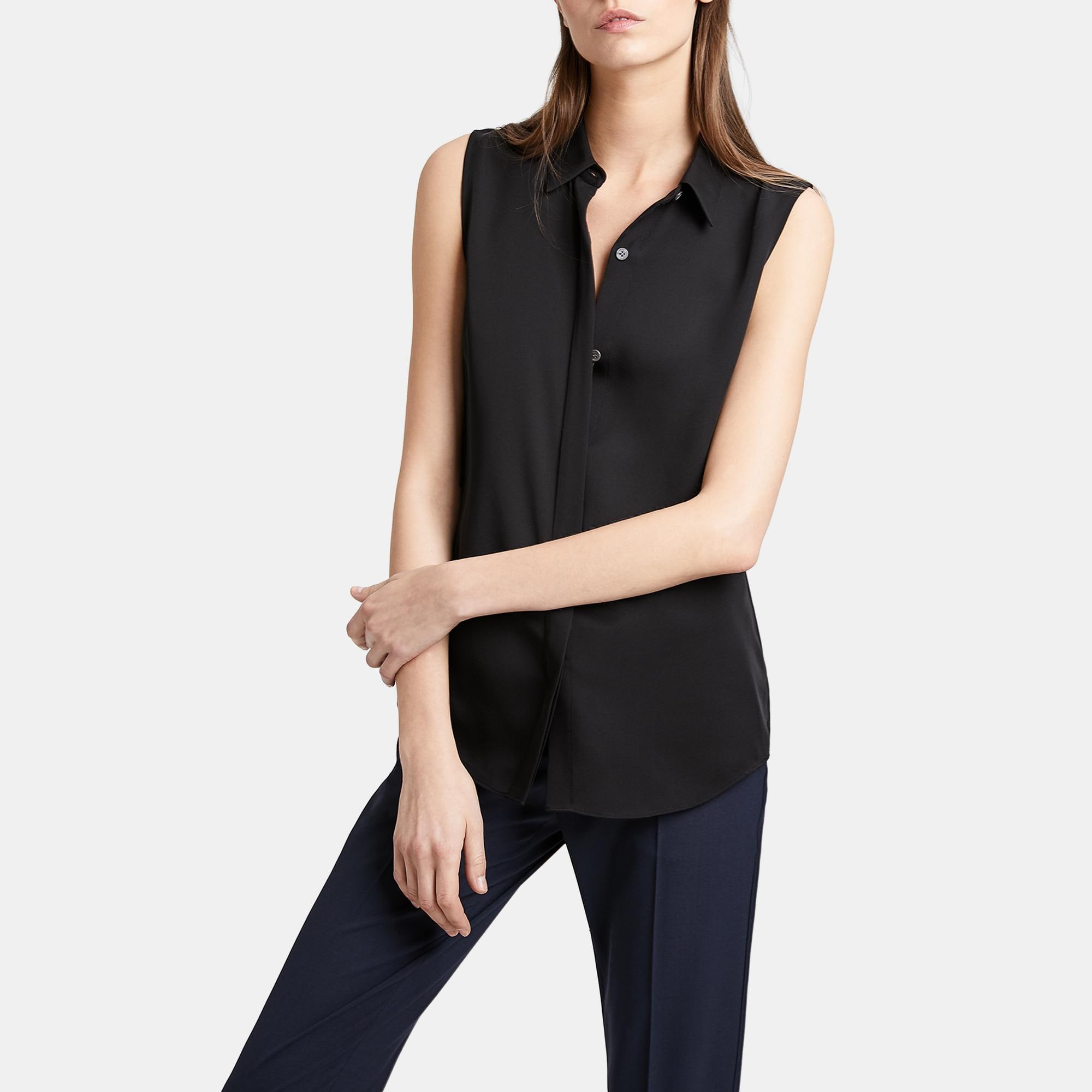 Sleeveless Shirt in Silk