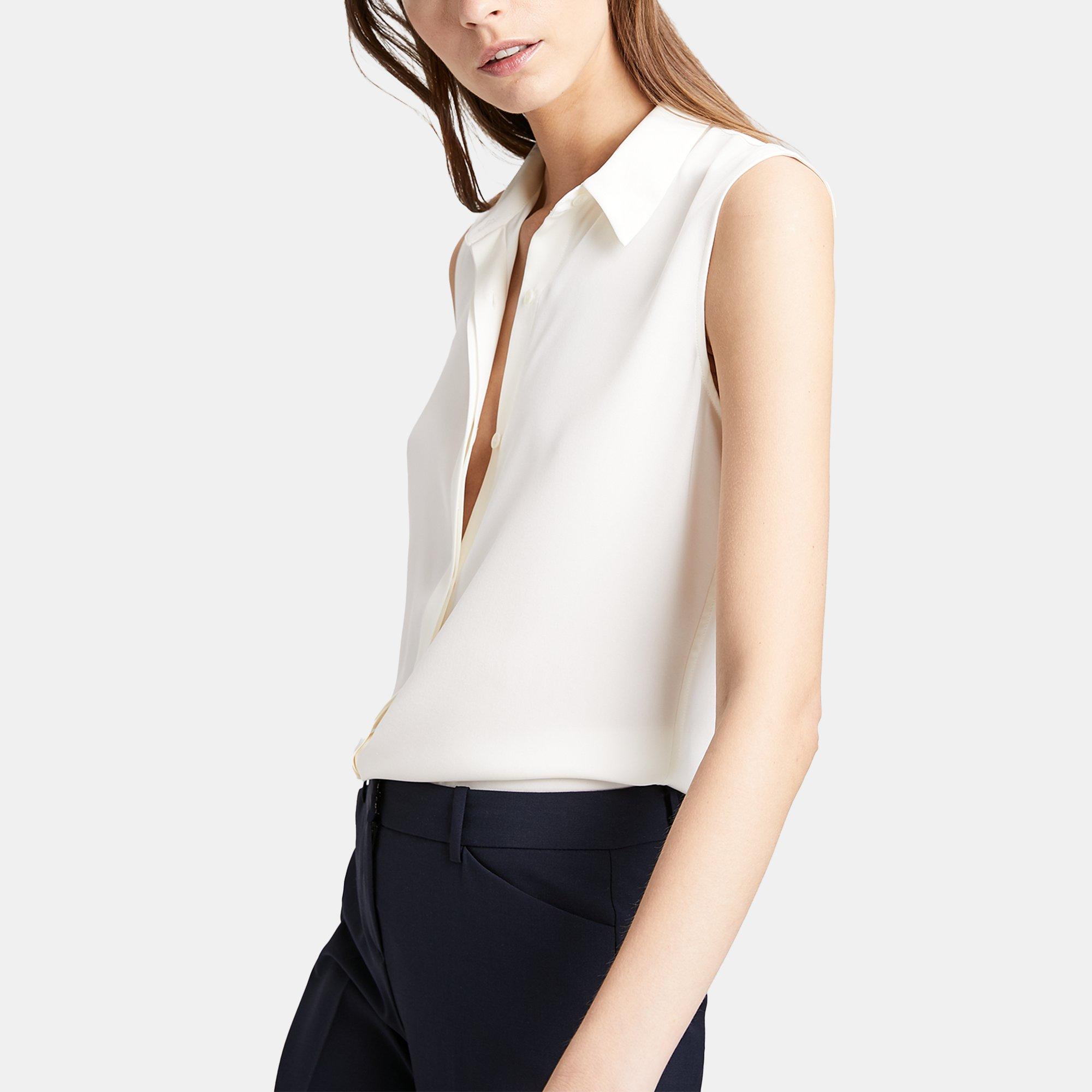 Sleeveless Shirt in Silk