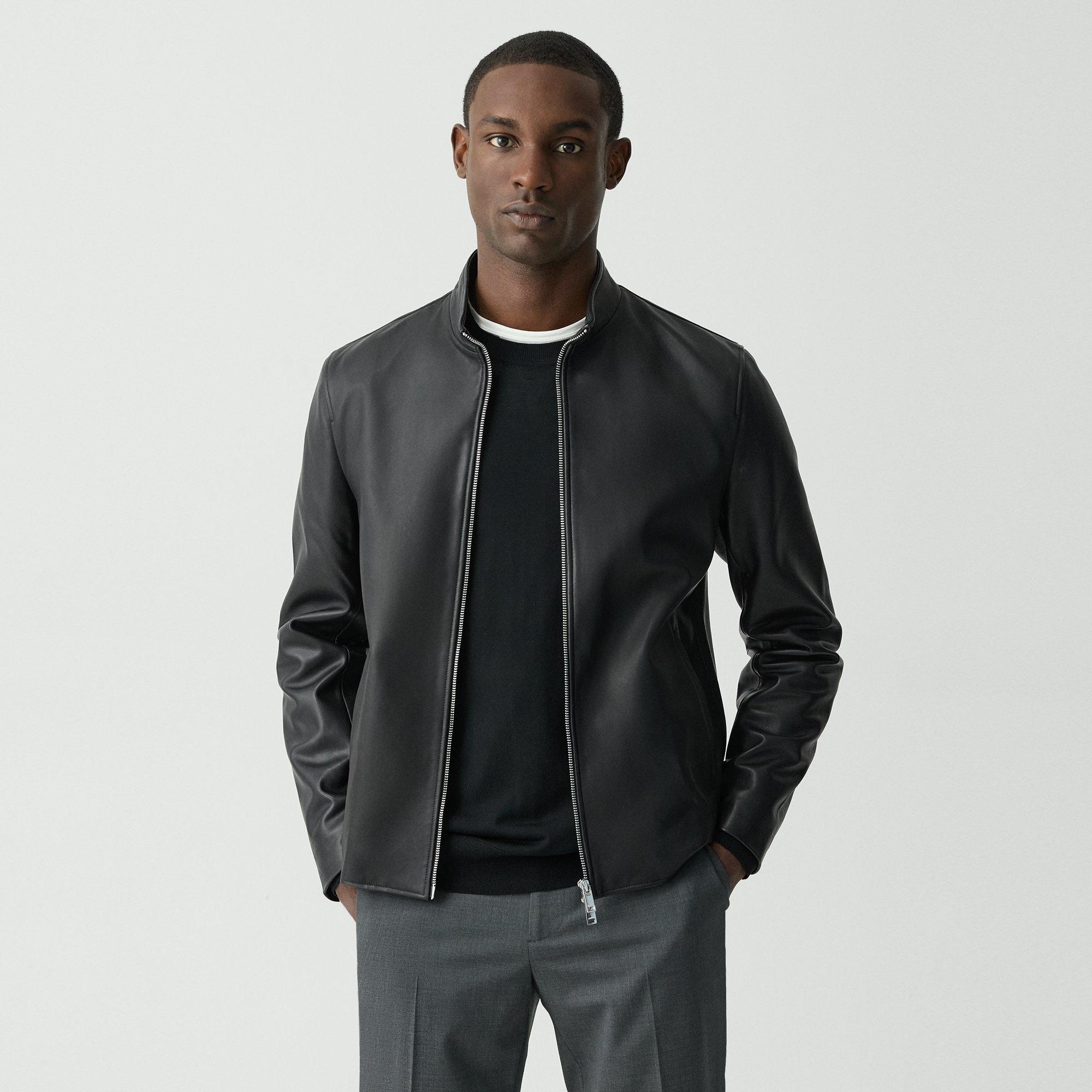 Theory Morvek Zip Jacket in Leather