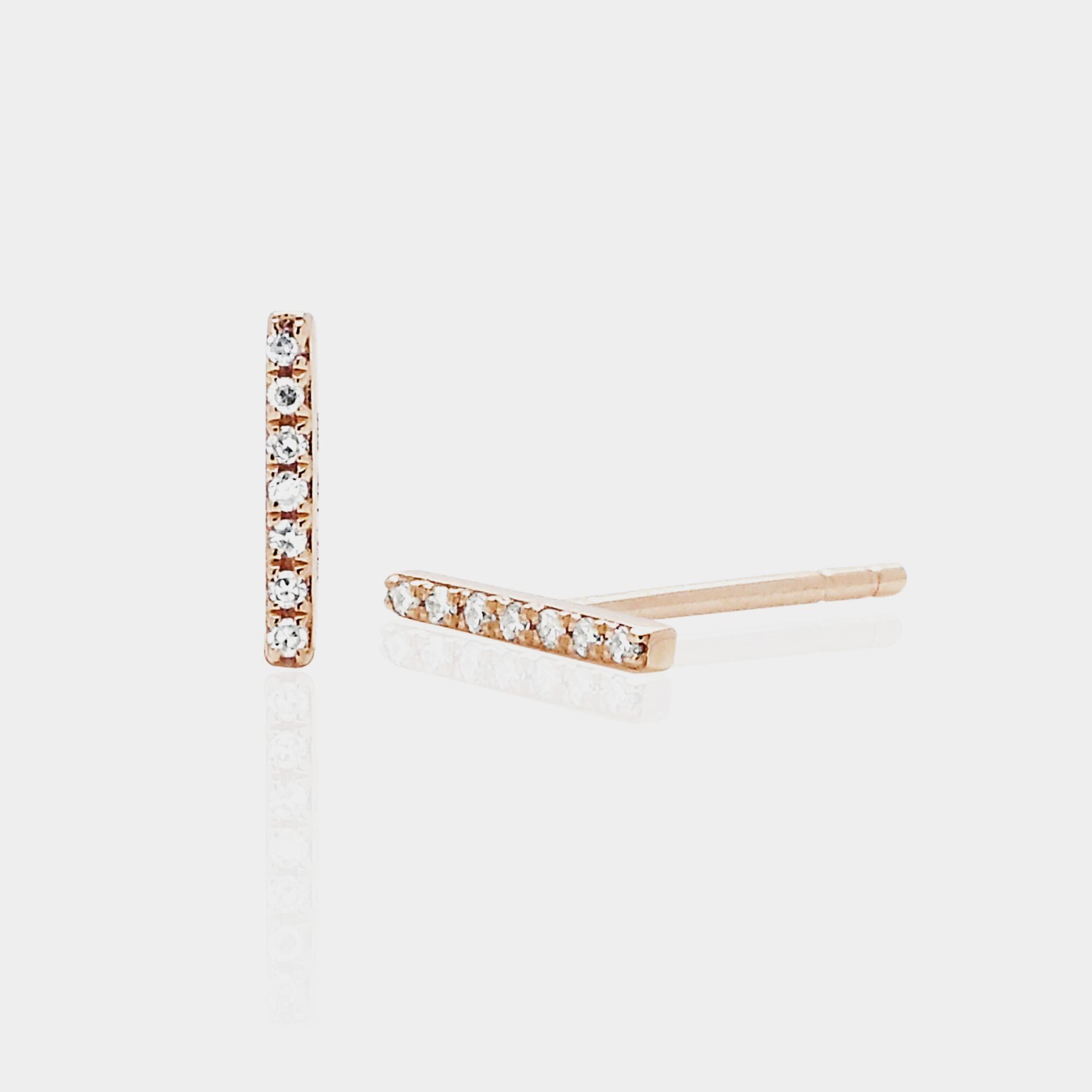 EF Collection Diamond Bar Single Stud Earring