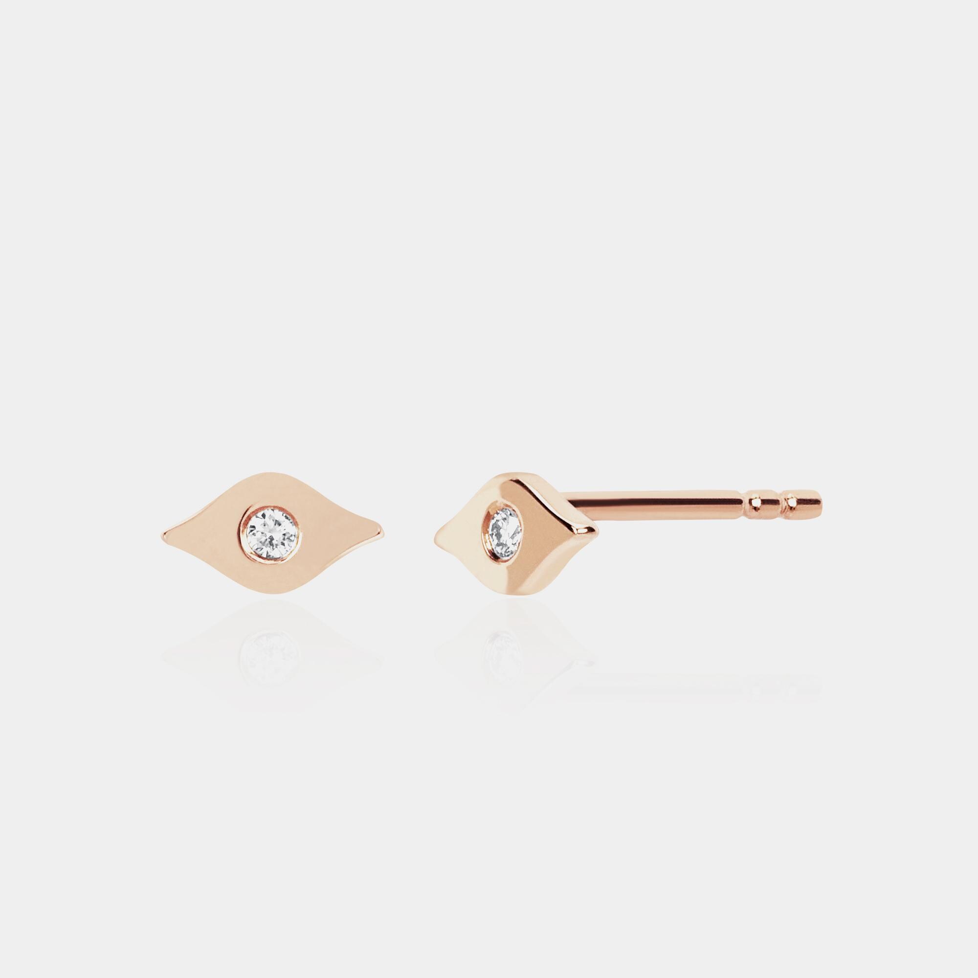 EF Collection Mini Diamond Evil Eye Single Stud Earring