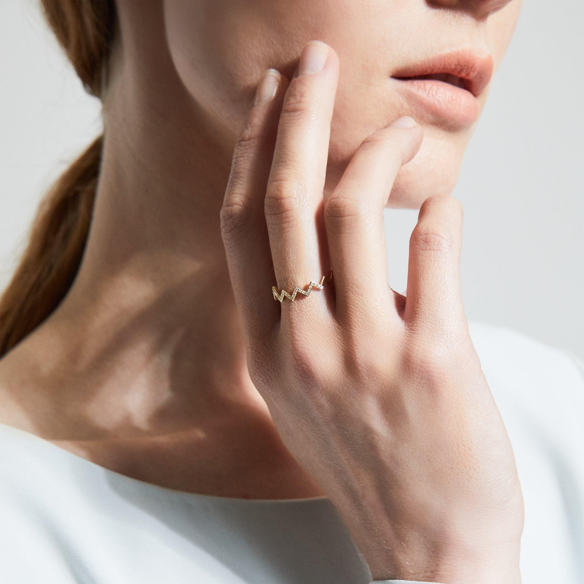EF Collection Zig Zag Stack Ring