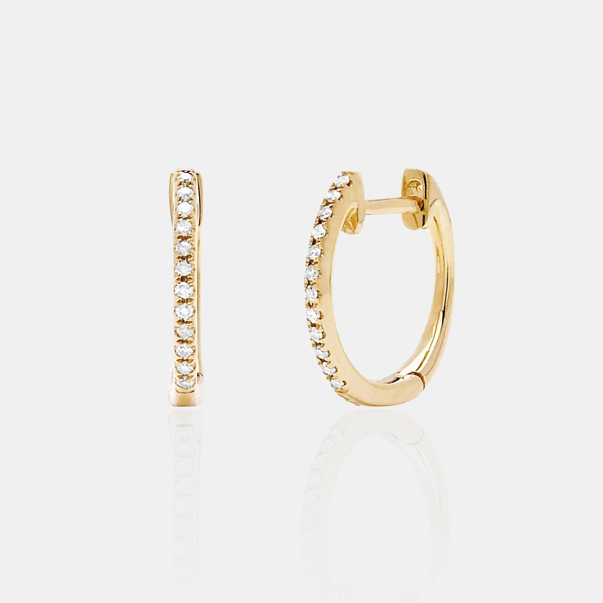 EF Collection Diamond Huggie Earring