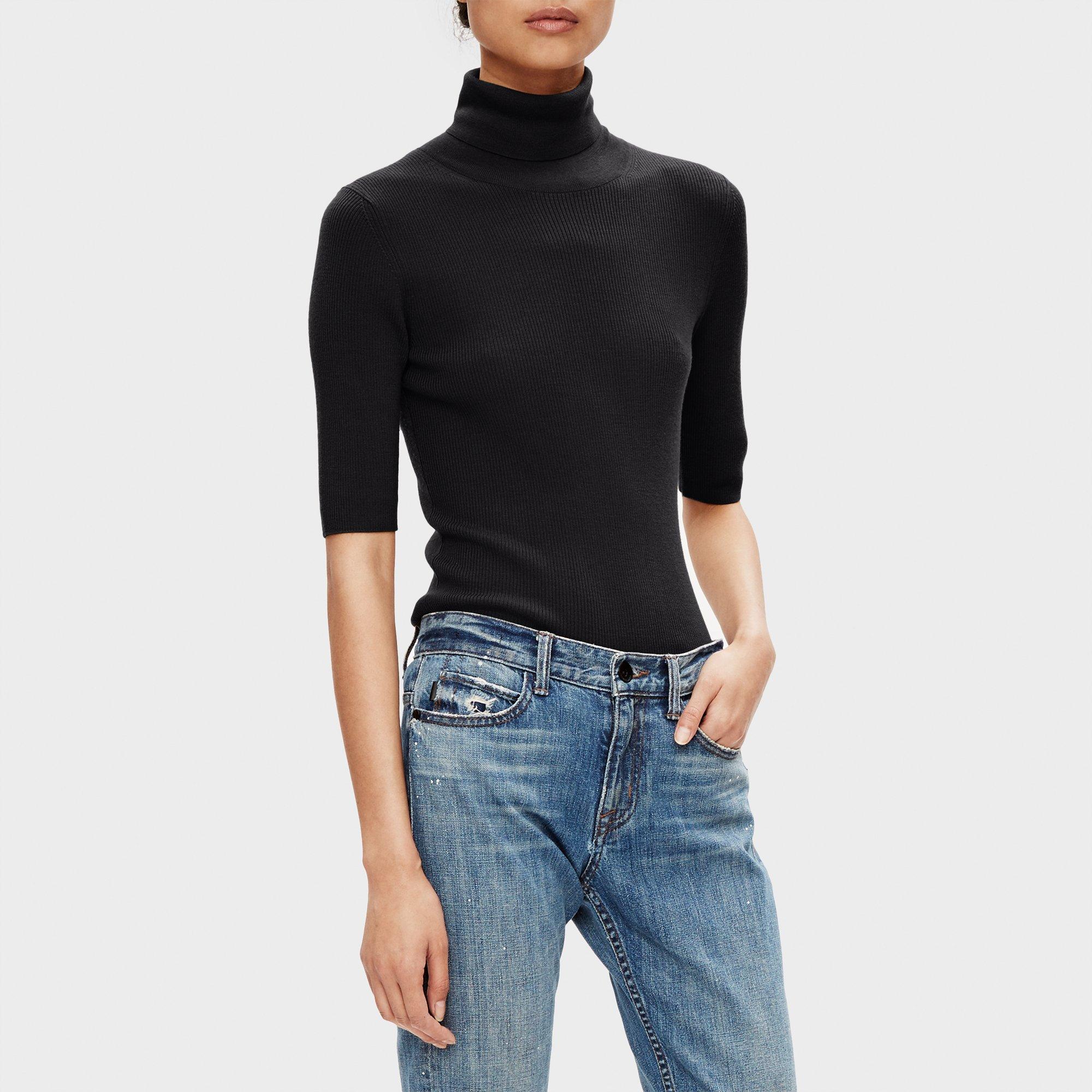 Turtleneck Tee in Fine Merino