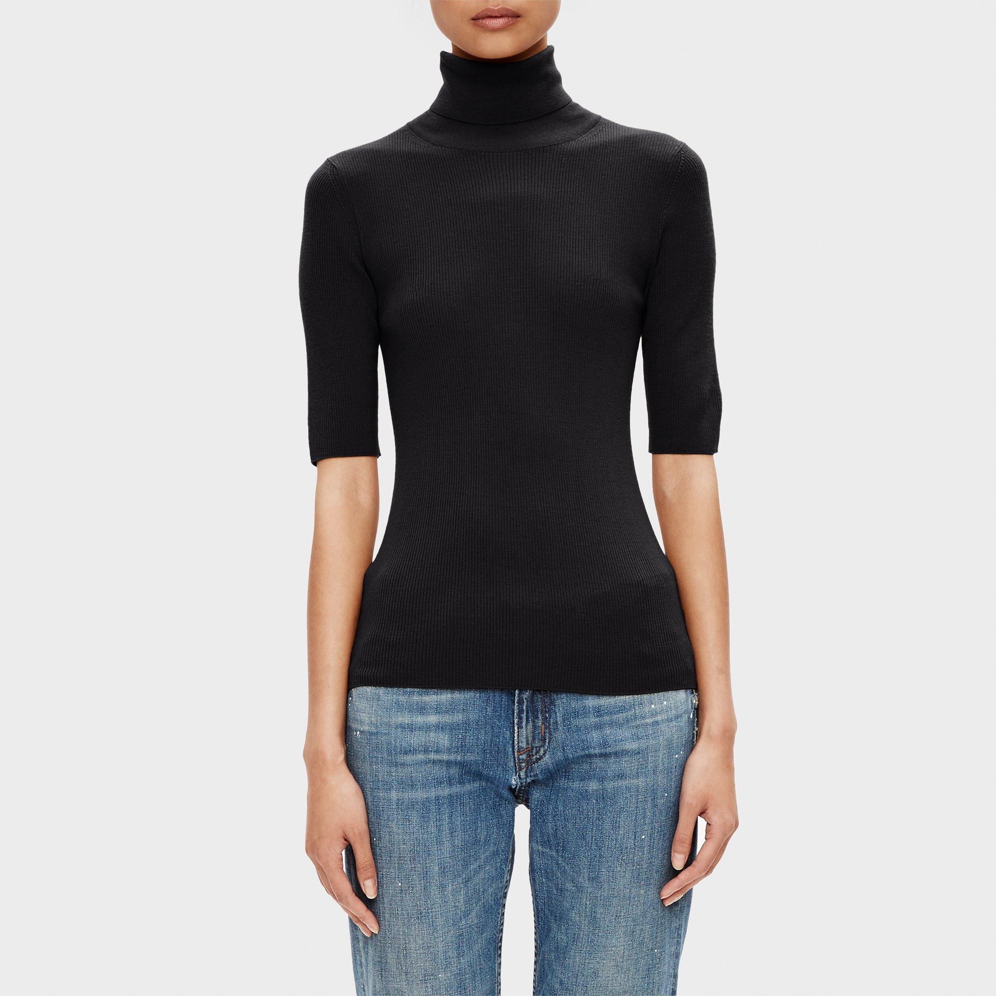 Turtleneck Tee in Fine Merino