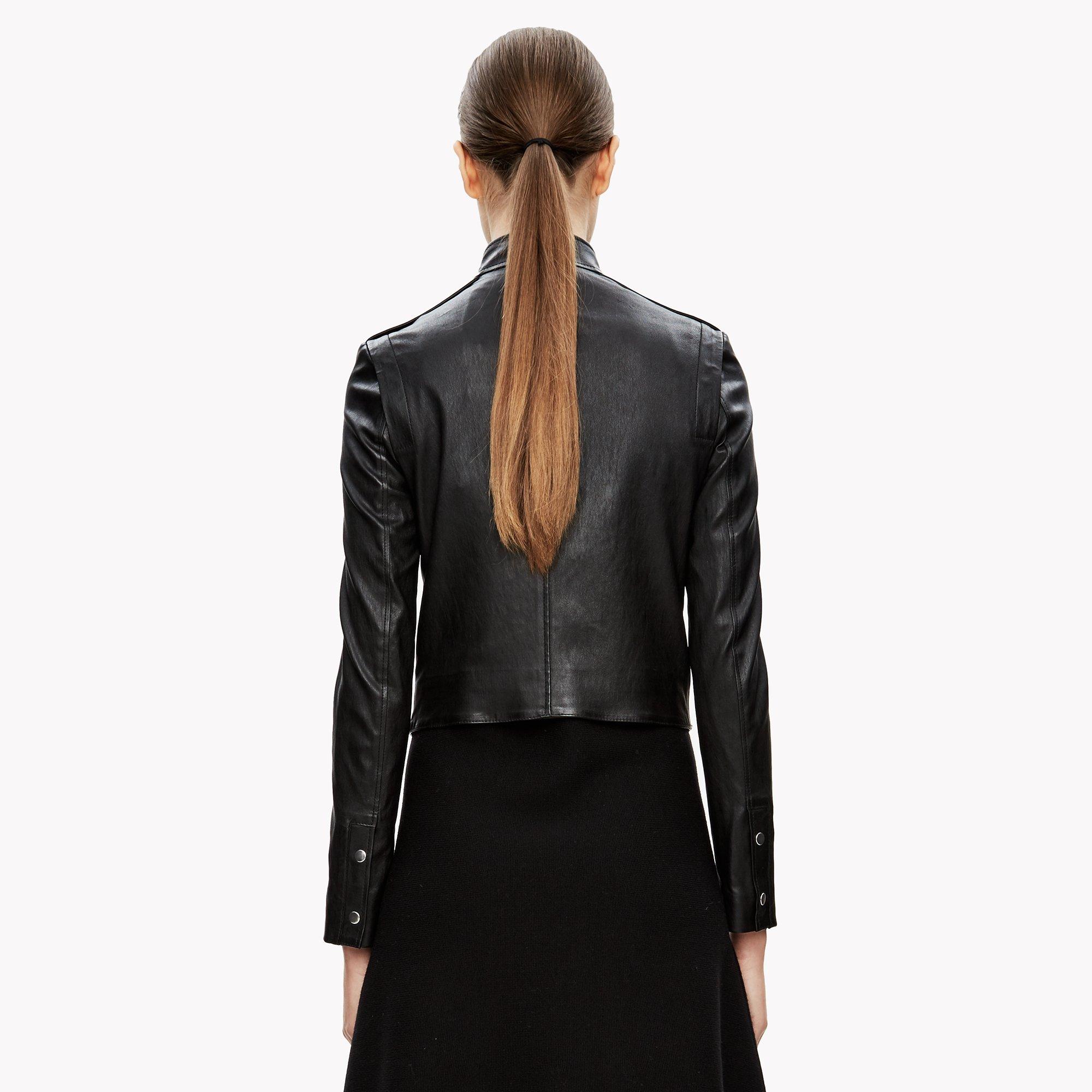 Theory Stretch Leather Crop Jacket | Theory.com