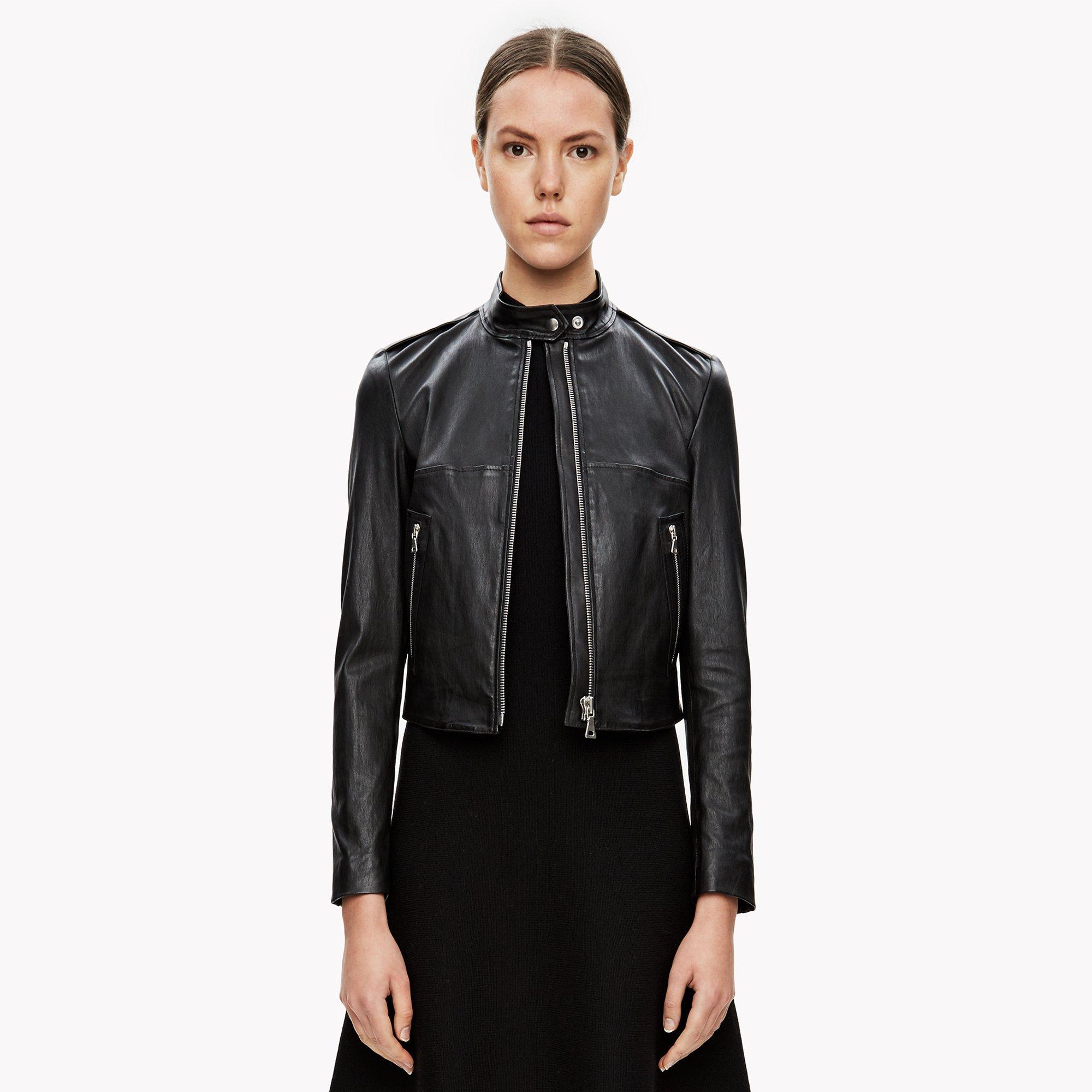 Theory Stretch Leather Crop Jacket | Theory.com