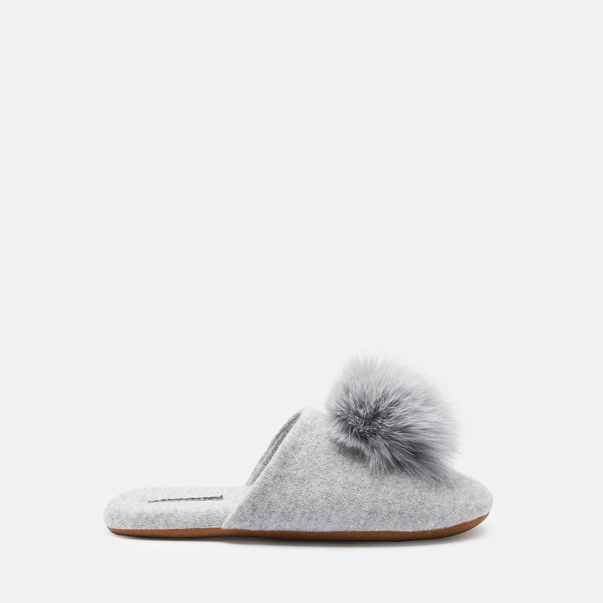 Theory Official Site Minnie Rose Fur Pom Pom Slipper