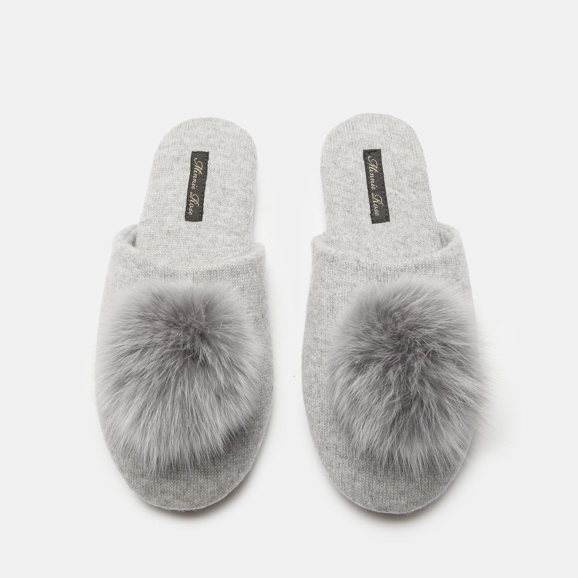 Theory Official Site Minnie Rose Fur Pom Pom Slipper