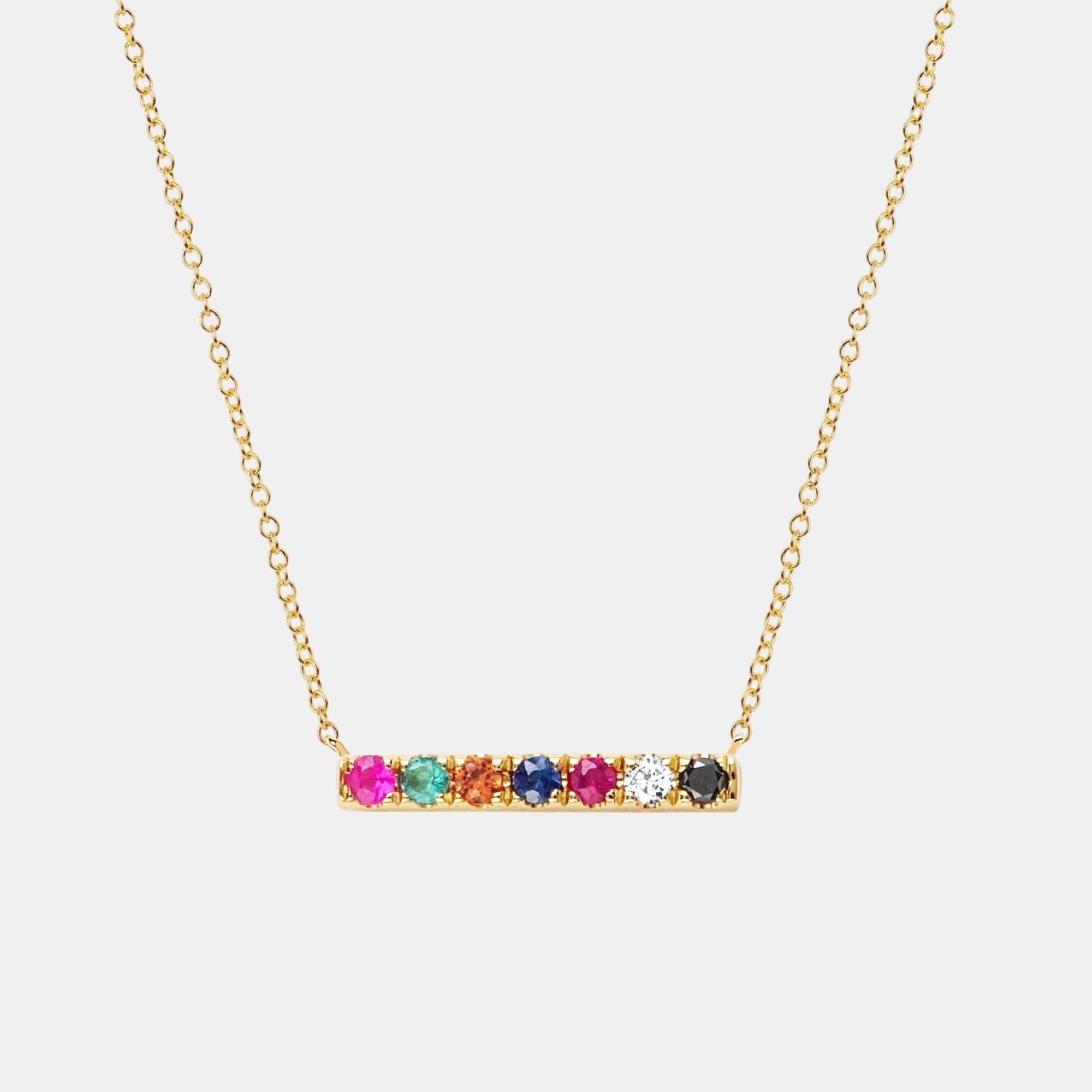 EF Collection Rainbow Mini Bar Necklace