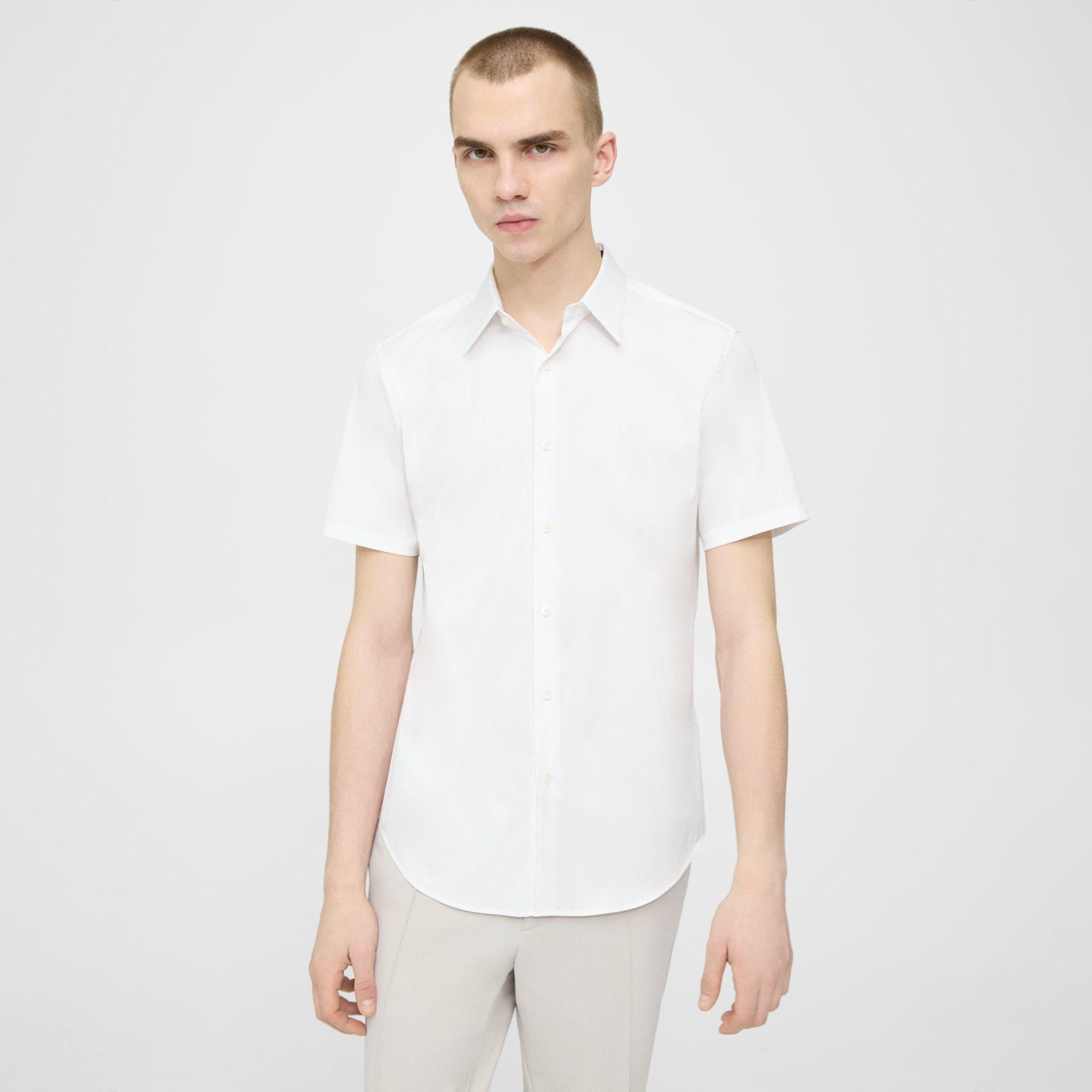 Theory Sylvain Short-Sleeve Shirt in Good Cotton