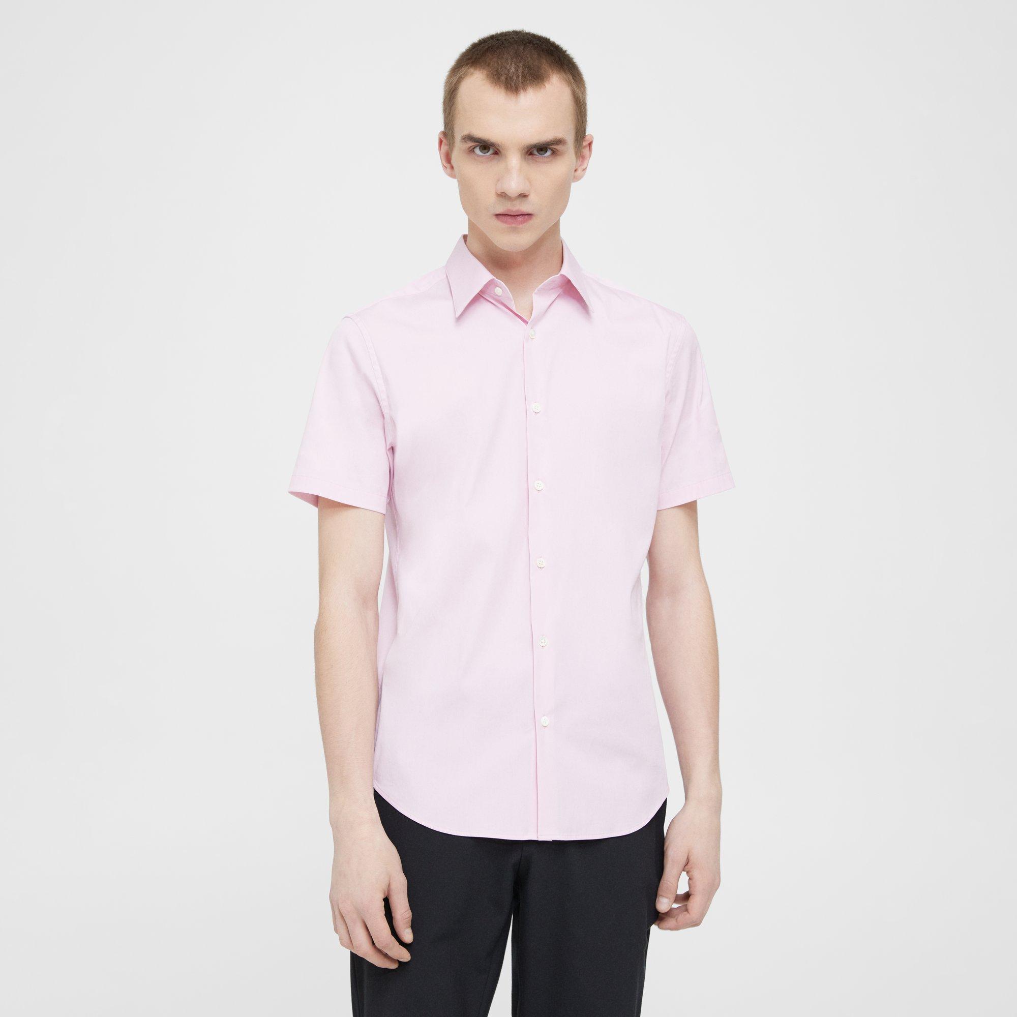 Theory Sylvain Short-Sleeve Shirt in Good Cotton