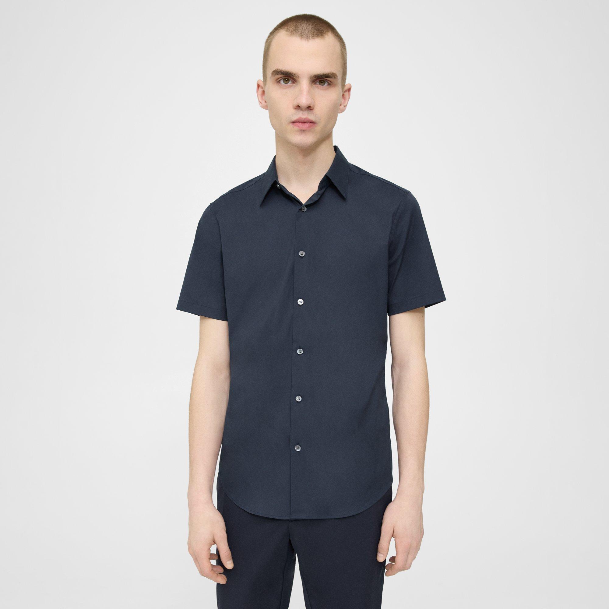 Theory Sylvain Short-Sleeve Shirt in Good Cotton