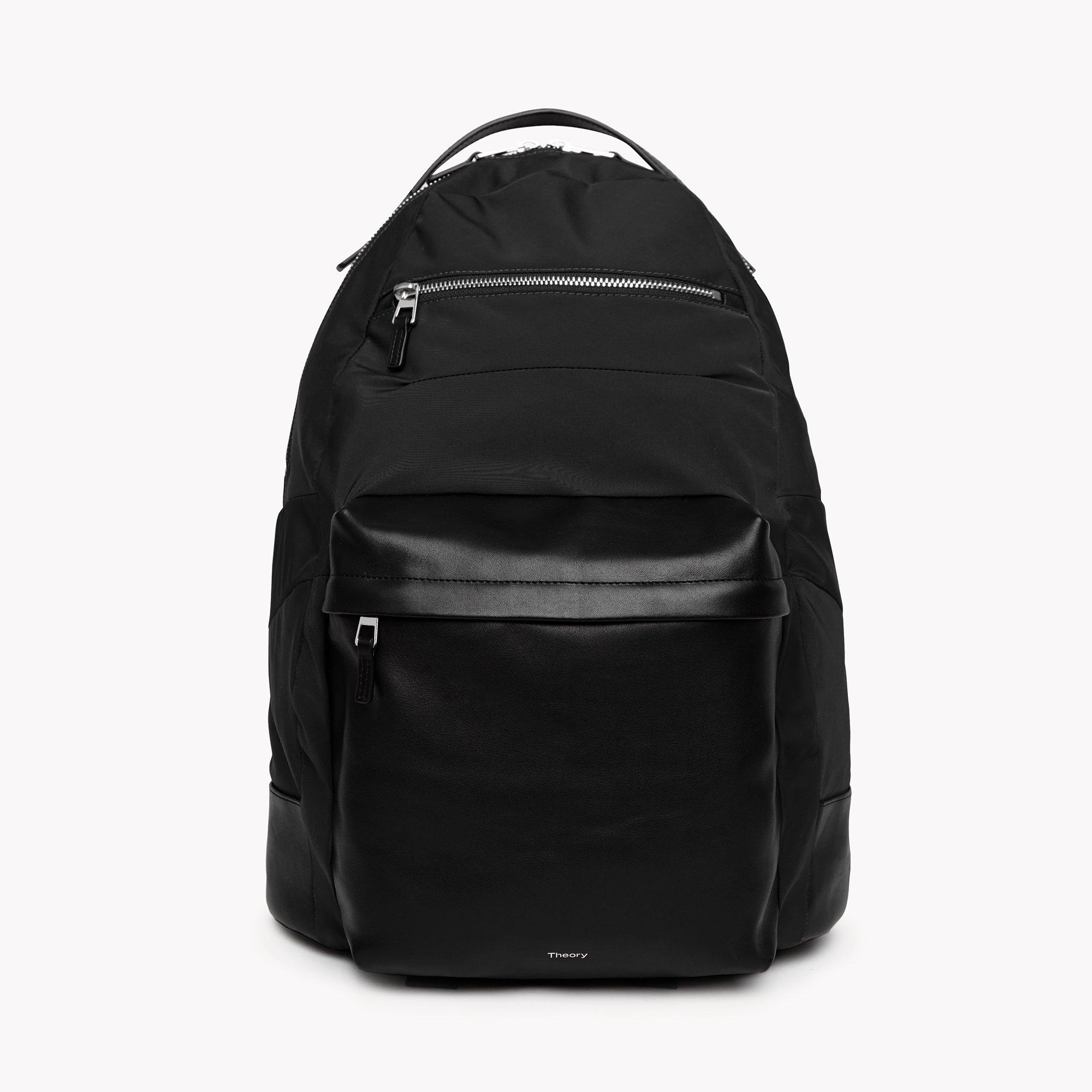 Nylon Backpack with Leather