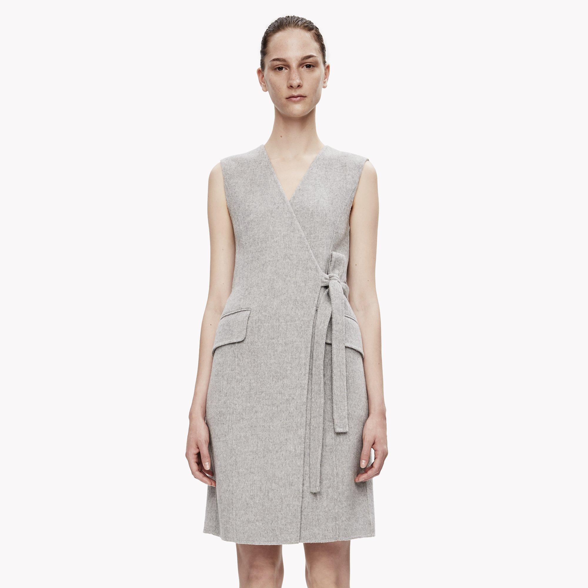 Theory Official Site | Double-Face Wool-Cashmere Wrap Dress