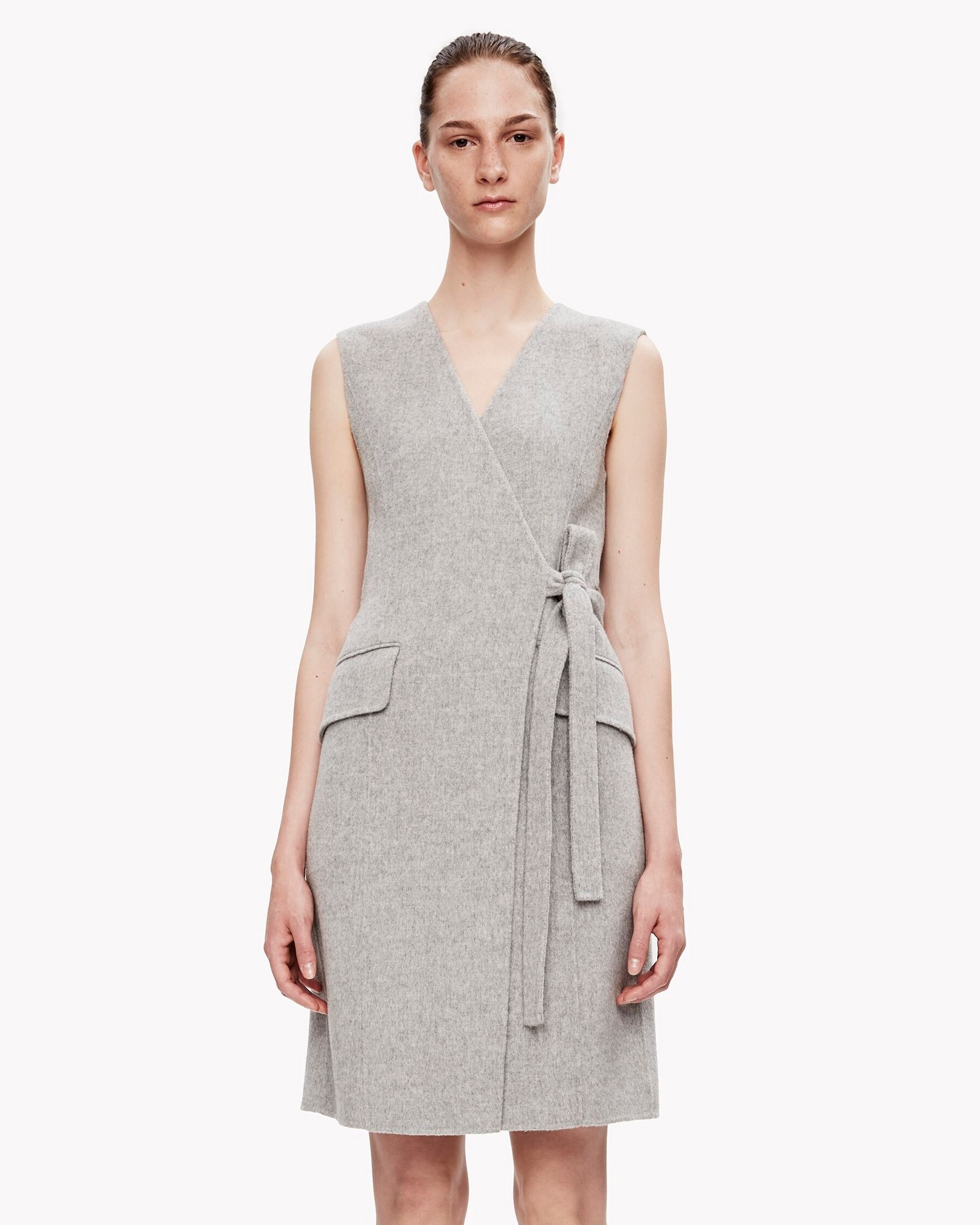 Double-Face Wool-Cashmere Wrap Dress