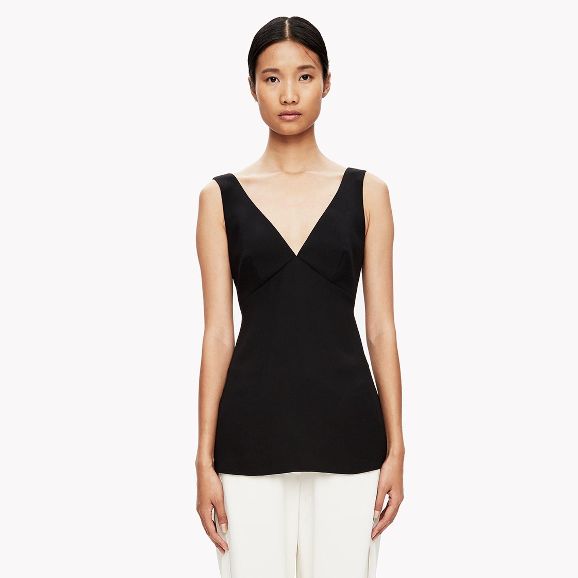 Crepe High-Waist Shell