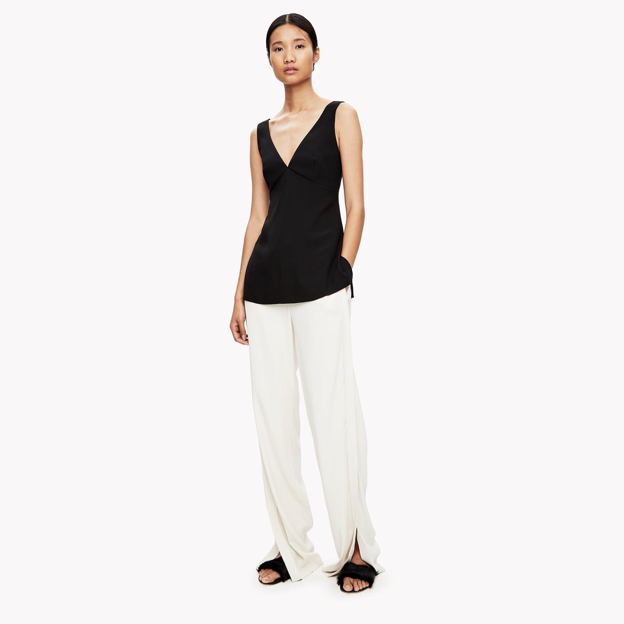 Crepe High-Waist Shell