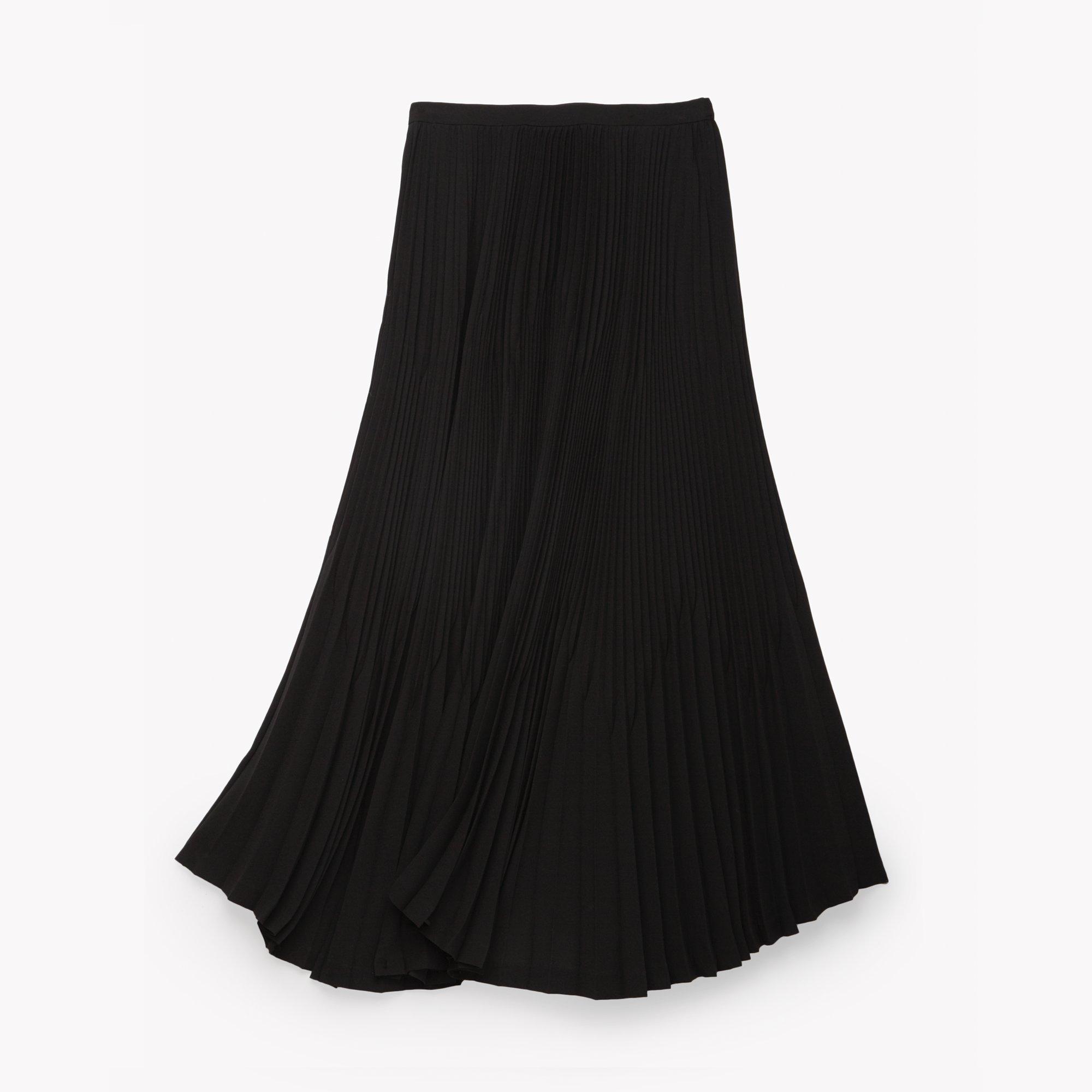 Crepe Pleated Midi Skirt