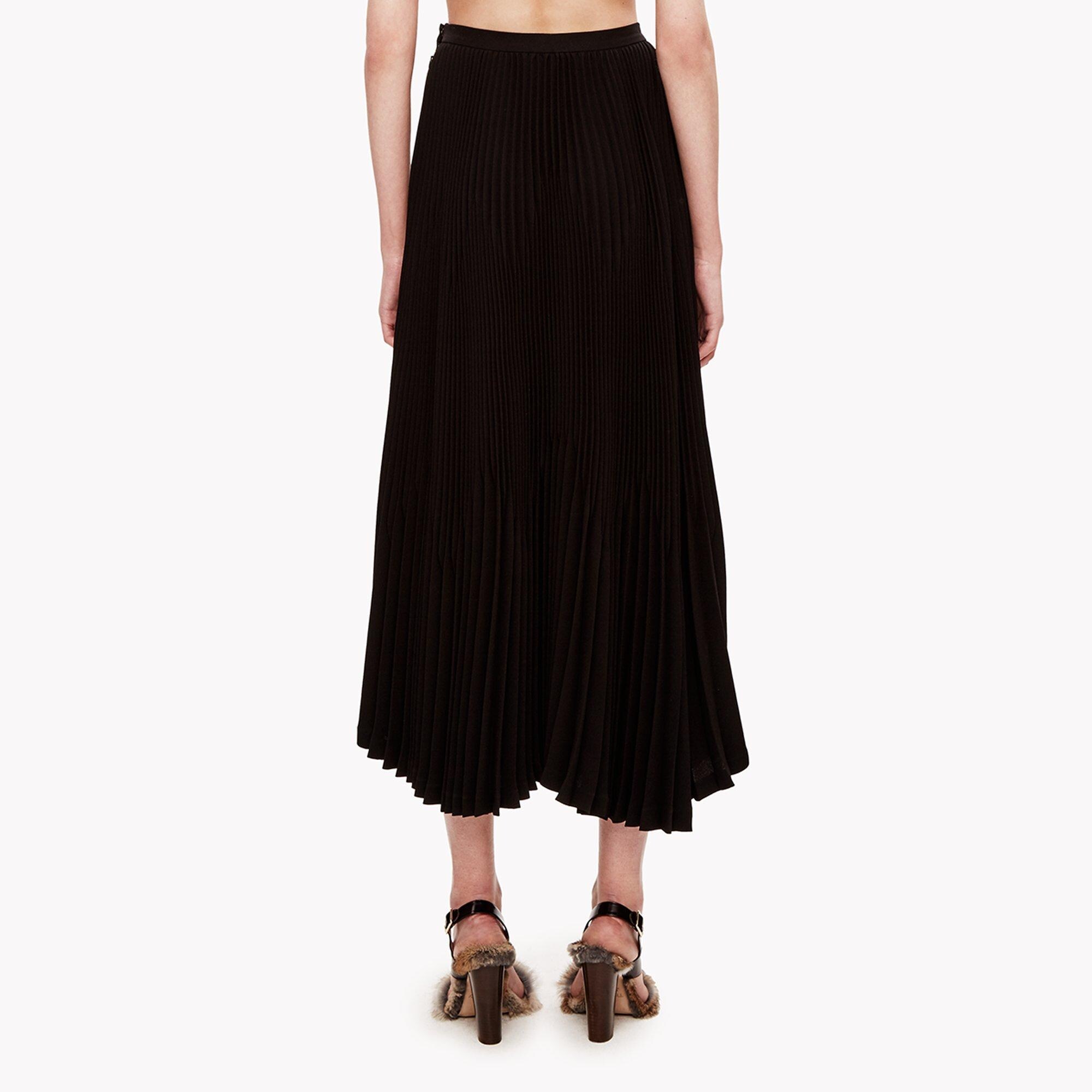 Crepe Pleated Midi Skirt