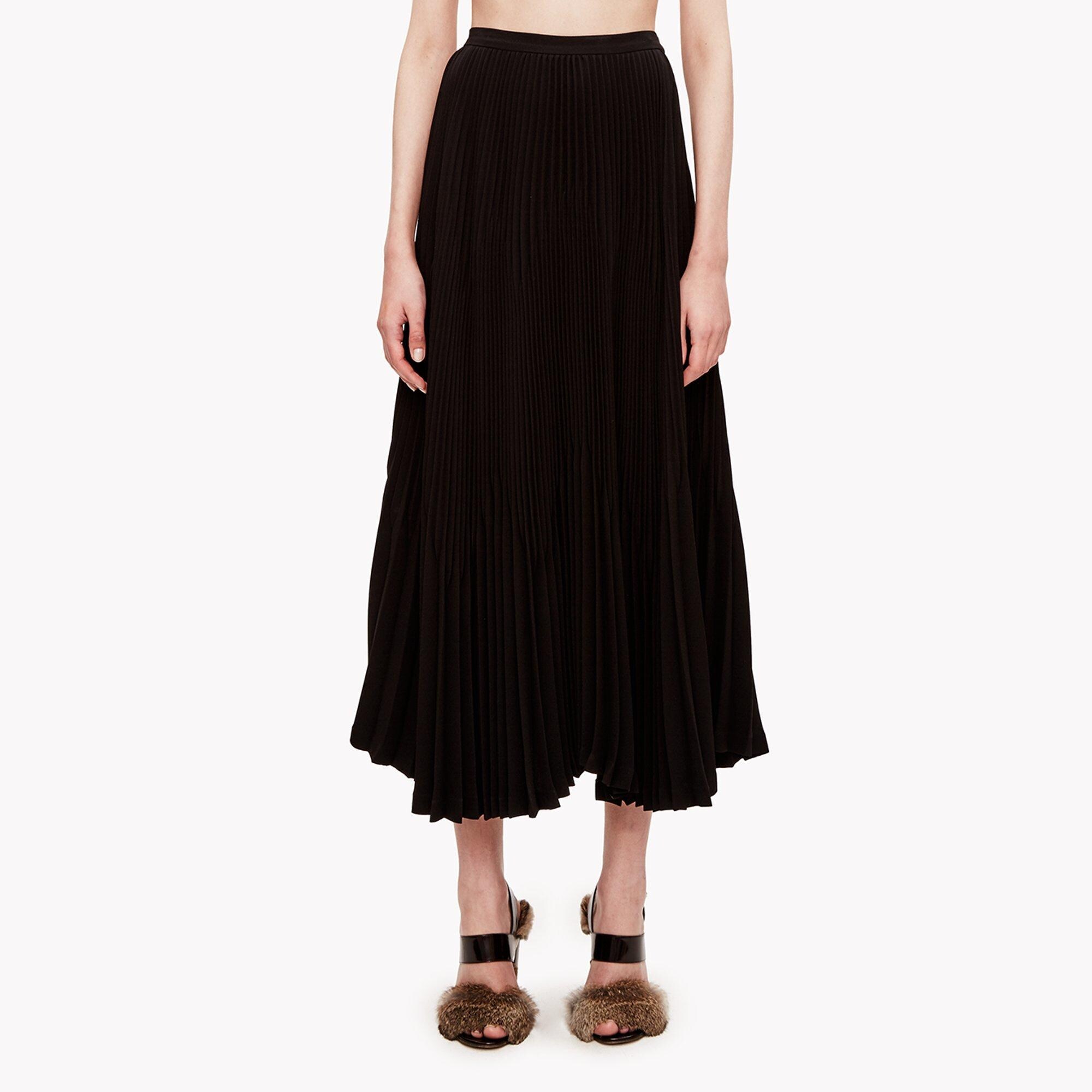 Crepe Pleated Midi Skirt
