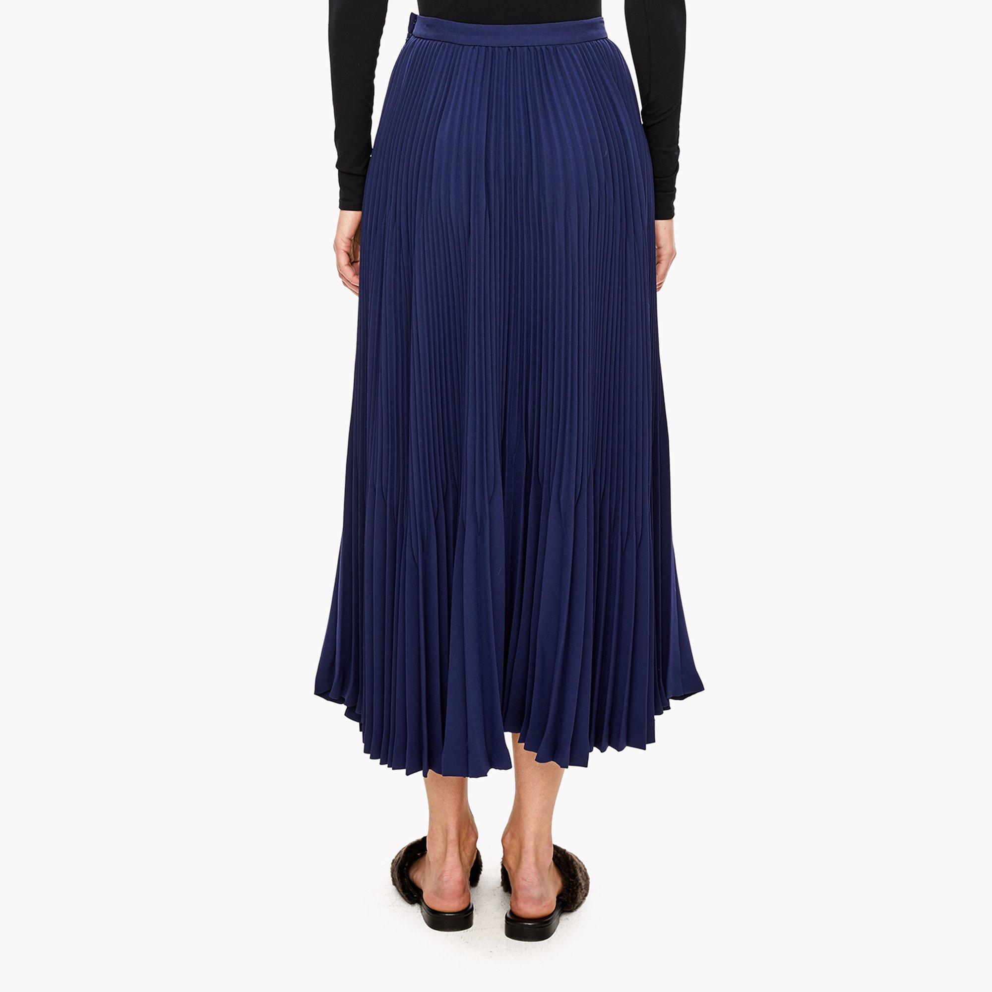 Crepe Pleated Midi Skirt