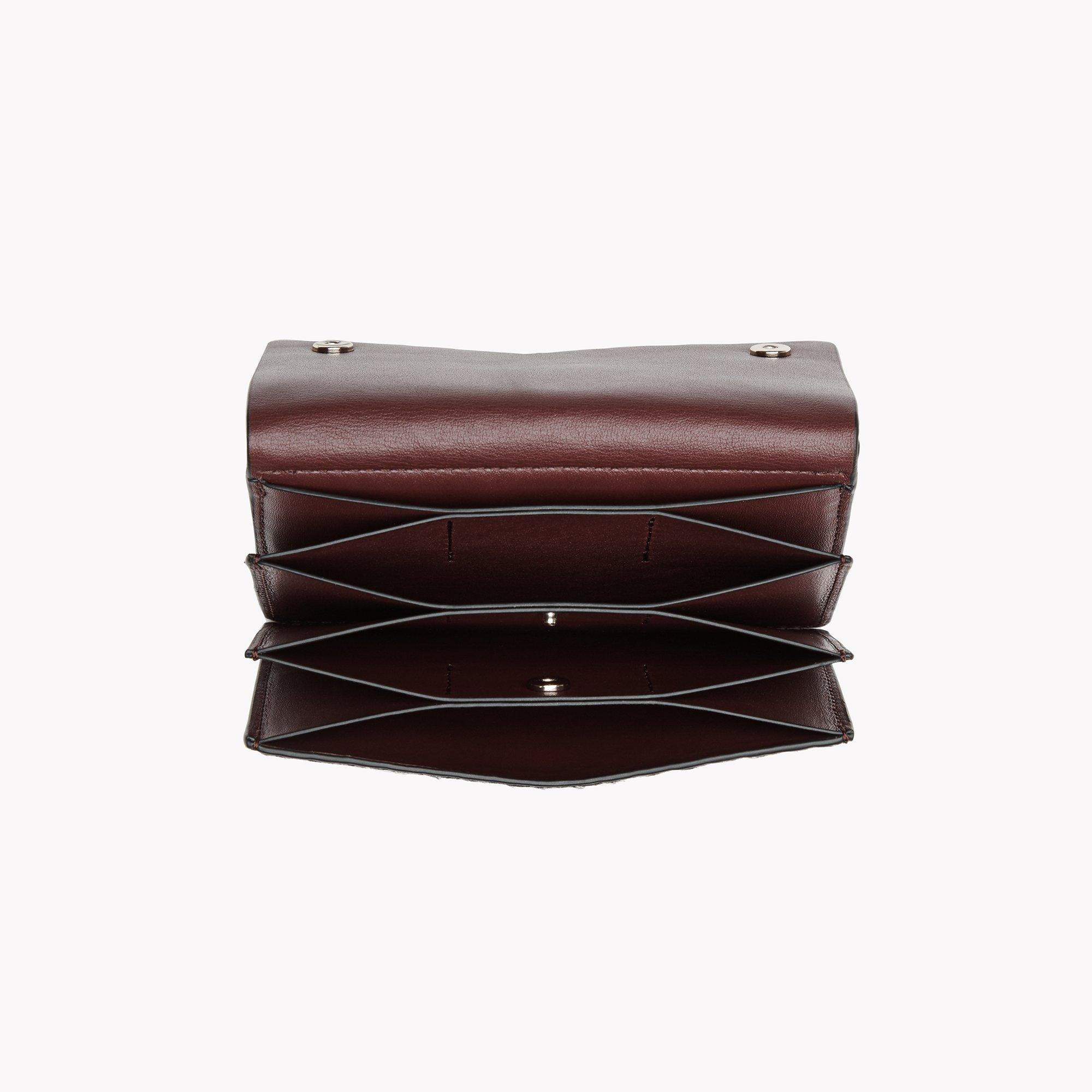 Card Case with Flap in Braided Calf Hair