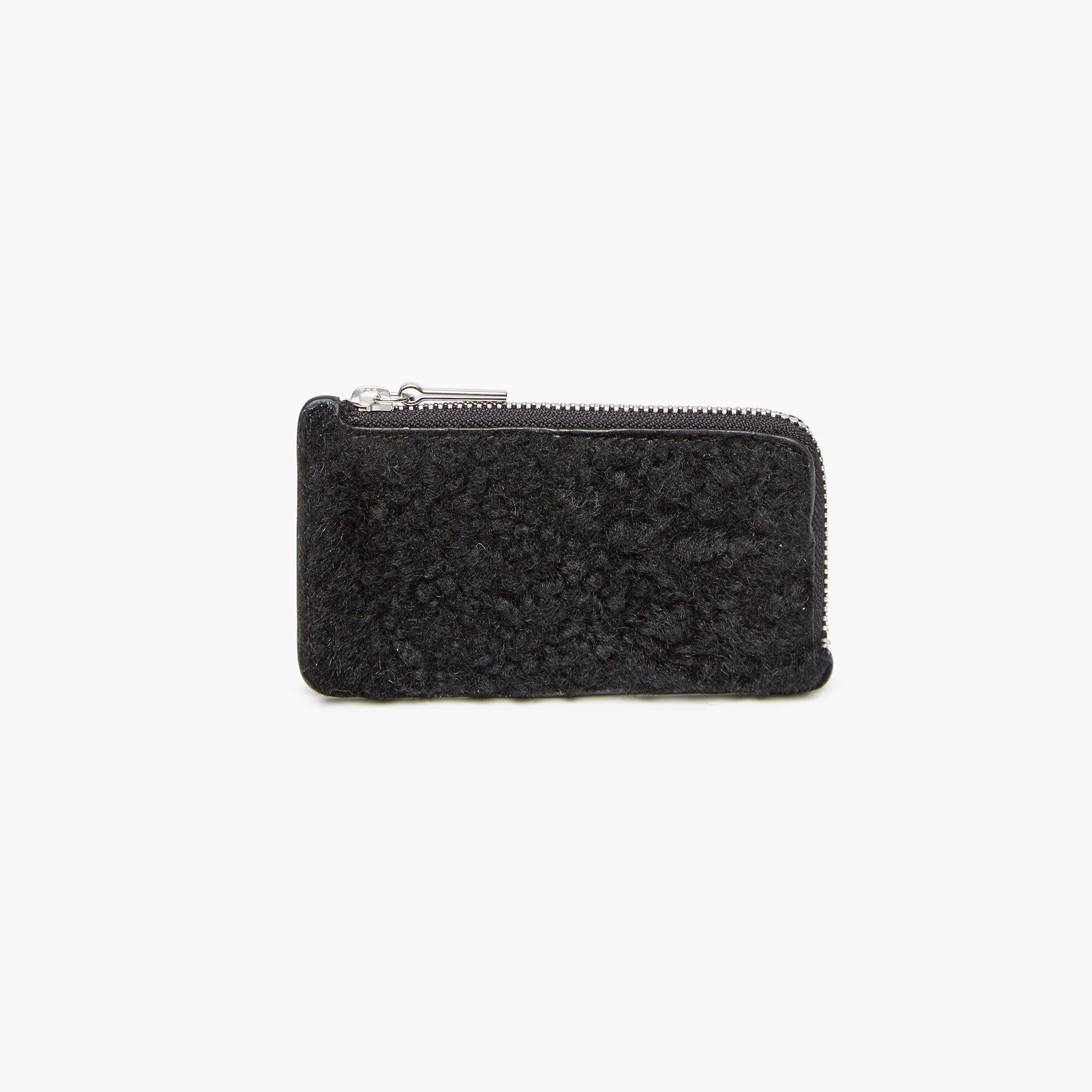Small Card Case with Zipper in Shearling