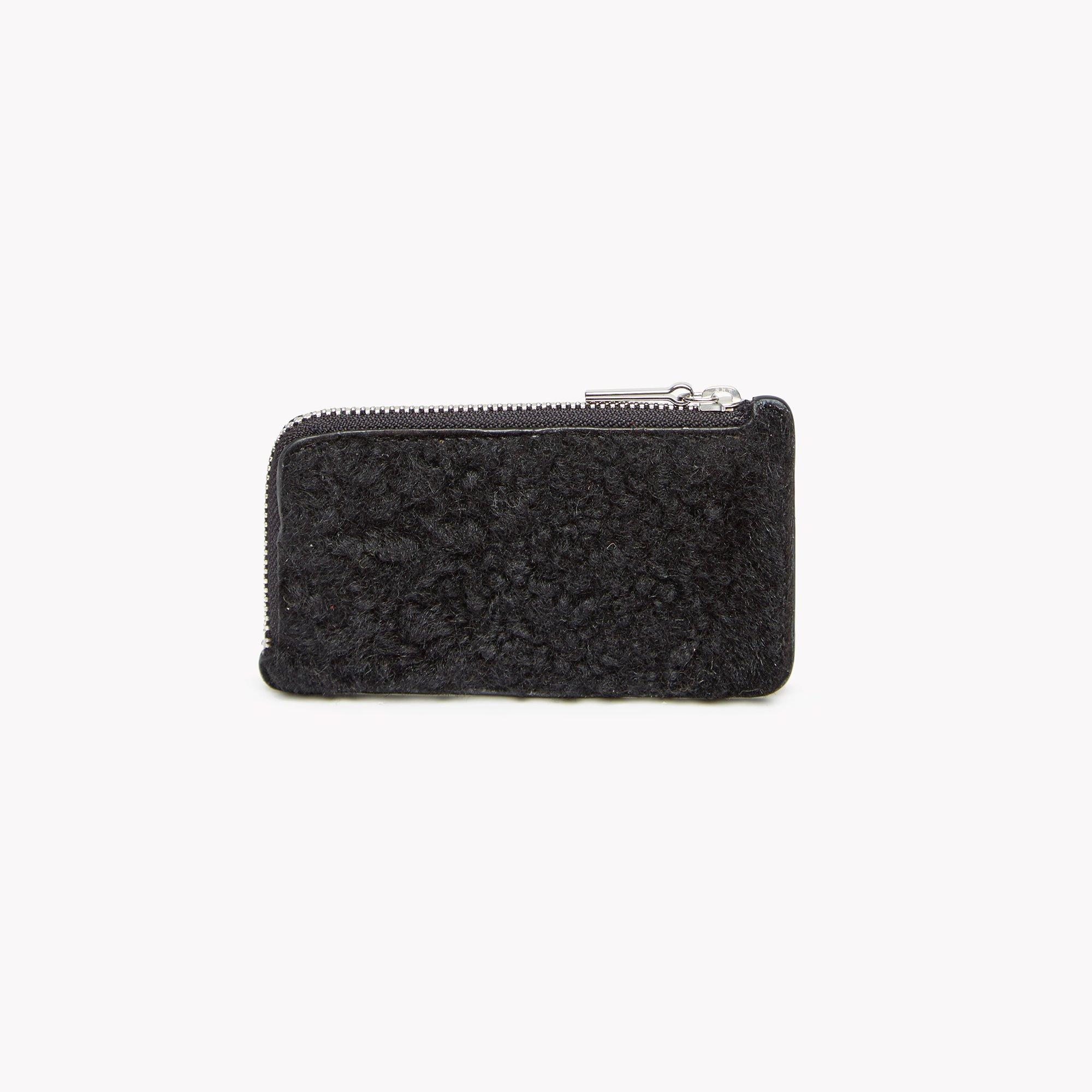 Small Card Case with Zipper in Shearling