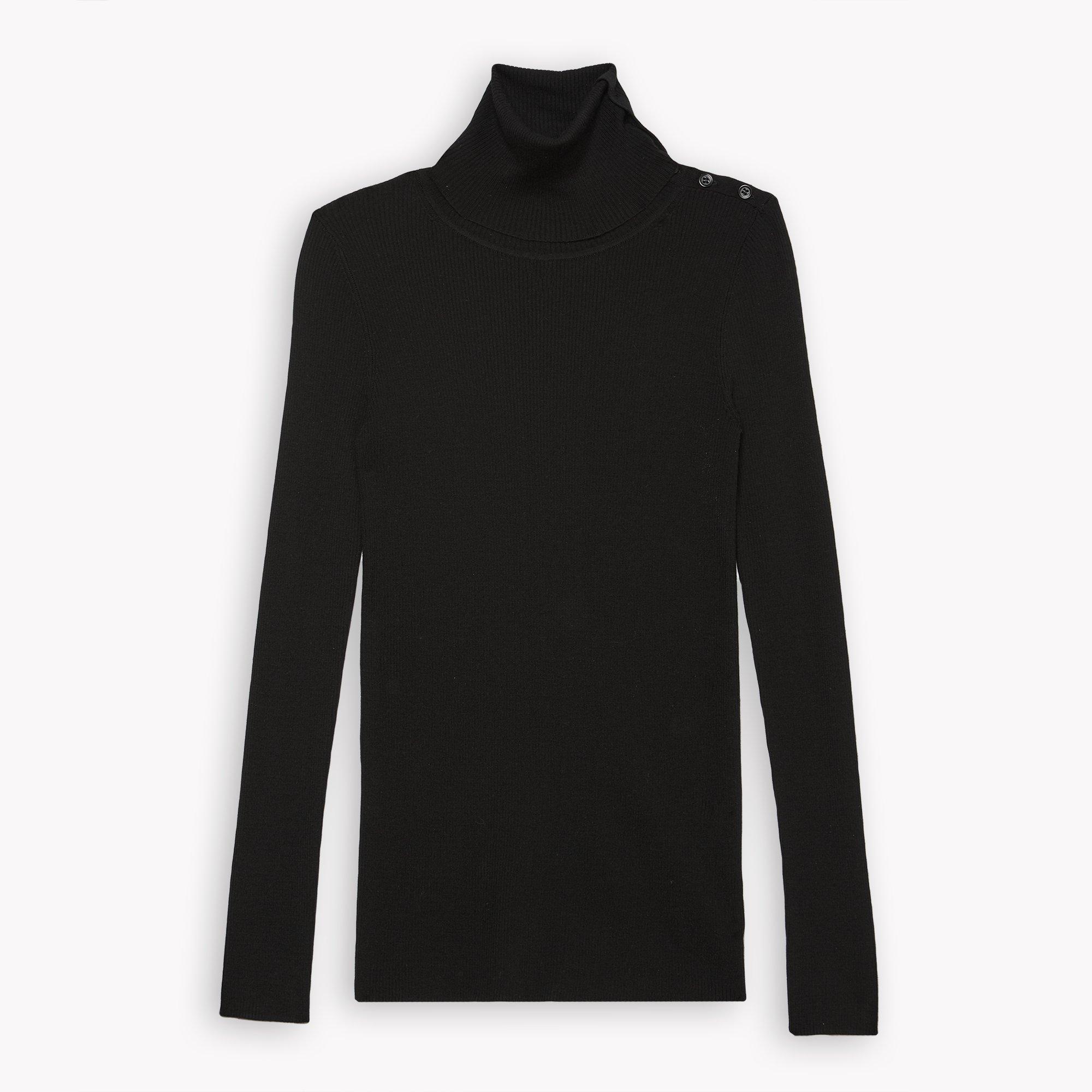 Fine Merino Button Turtleneck