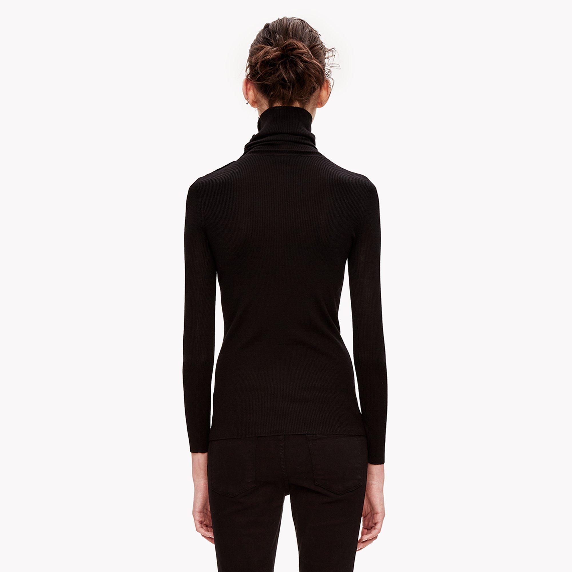 Fine Merino Button Turtleneck