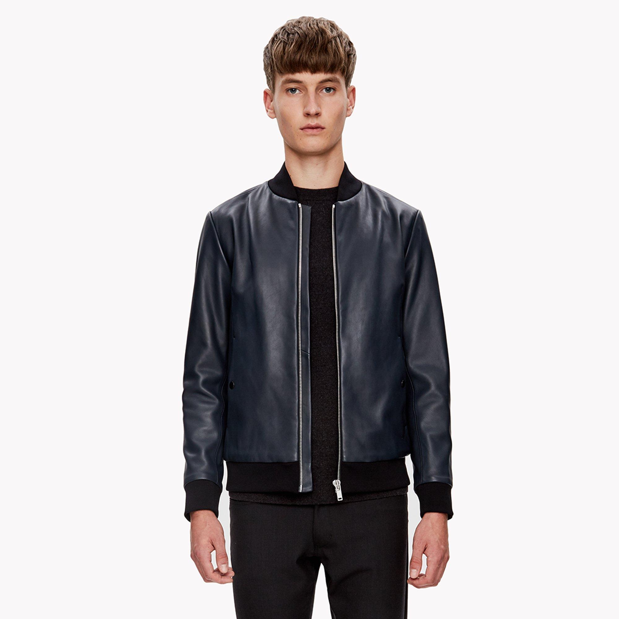 Theory Official Site | Leather Bomber Jacket