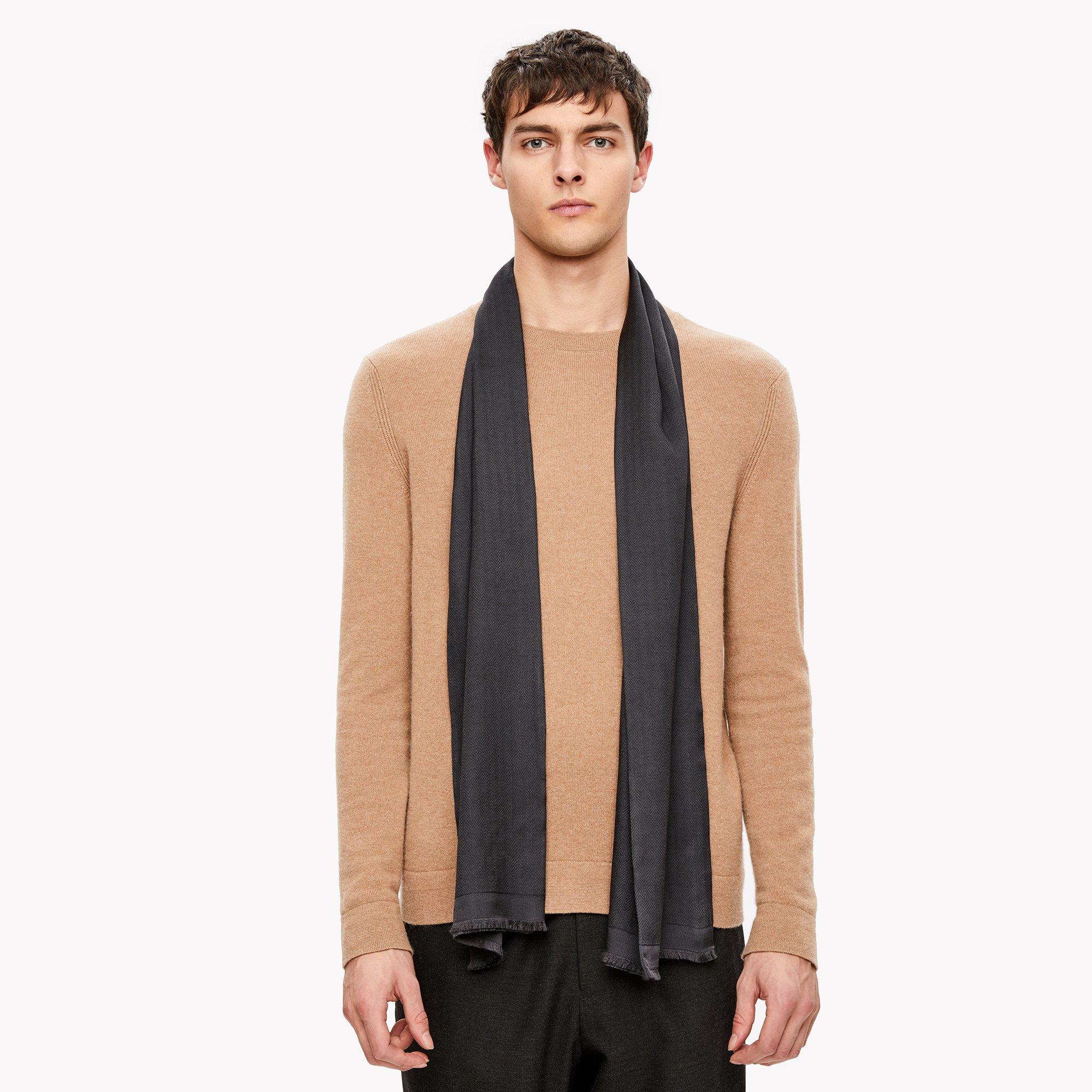 Silk-Cashmere Herringbone Scarf