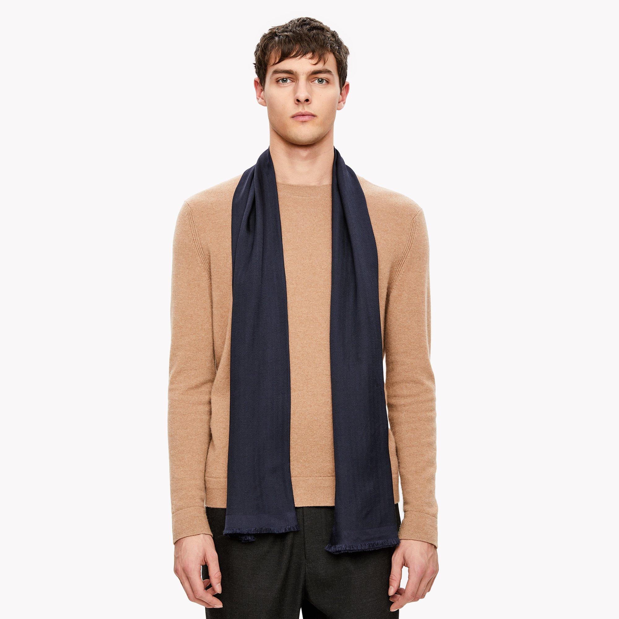 Silk-Cashmere Herringbone Scarf