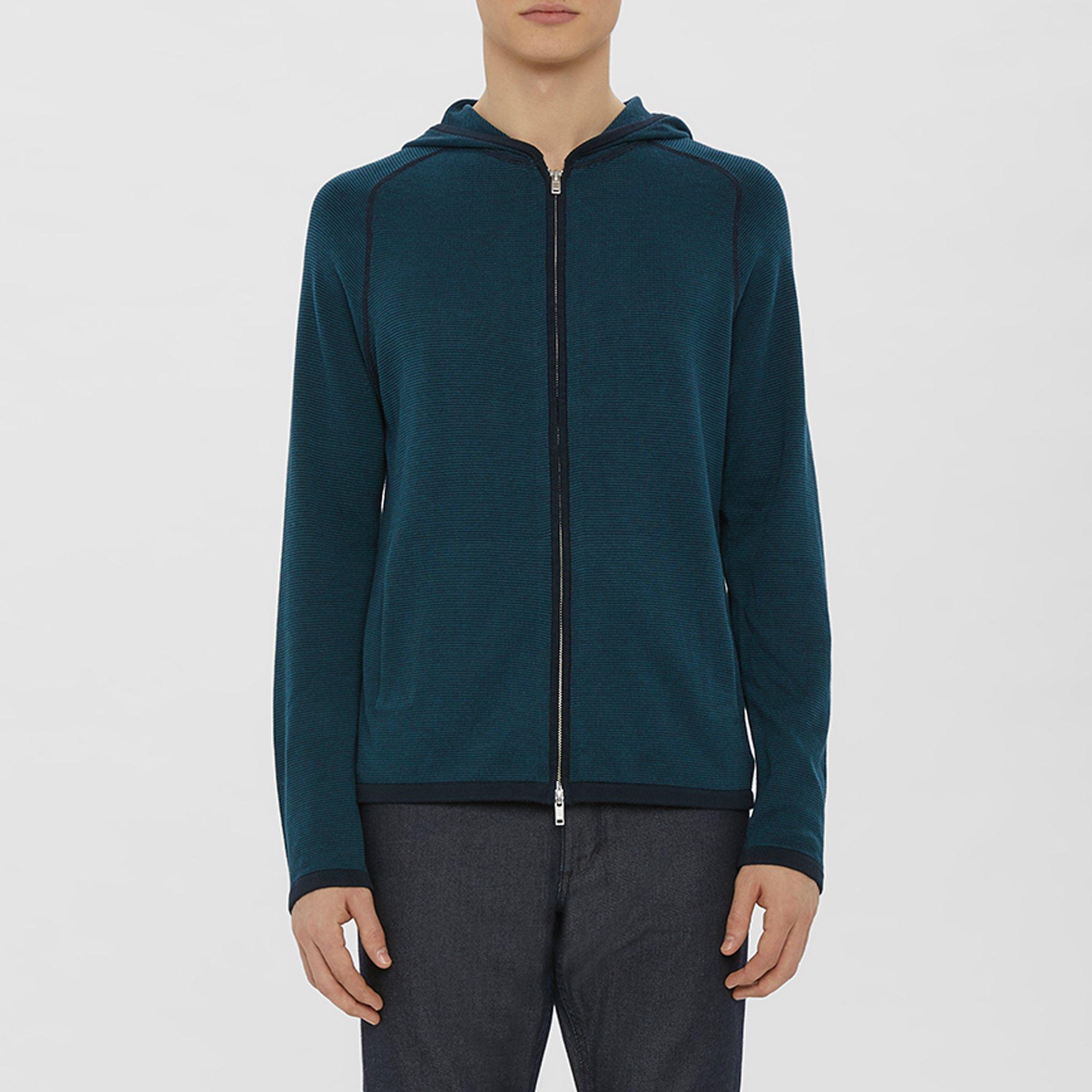 Striped Hooded Zip Sweatshirt