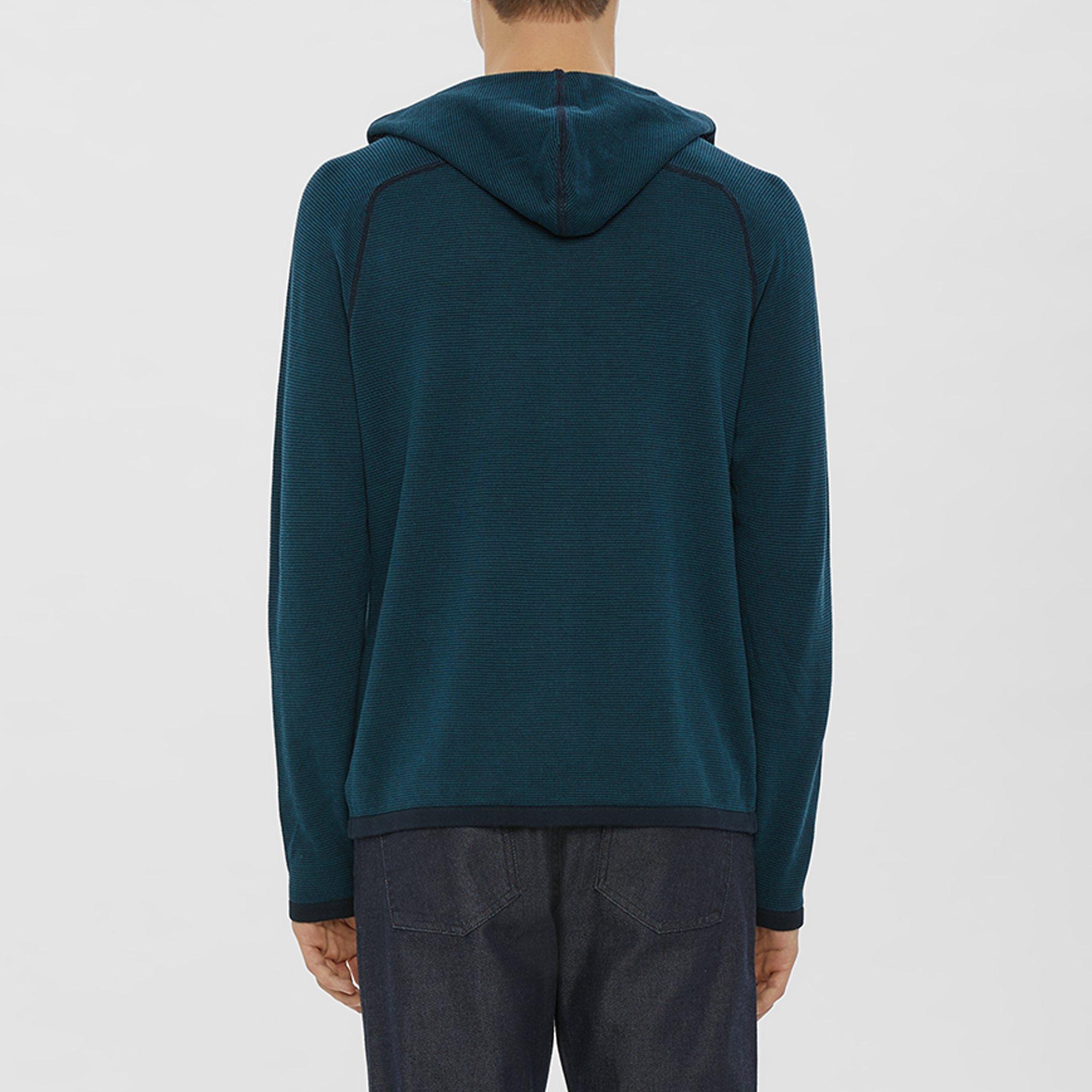 Striped Hooded Zip Sweatshirt