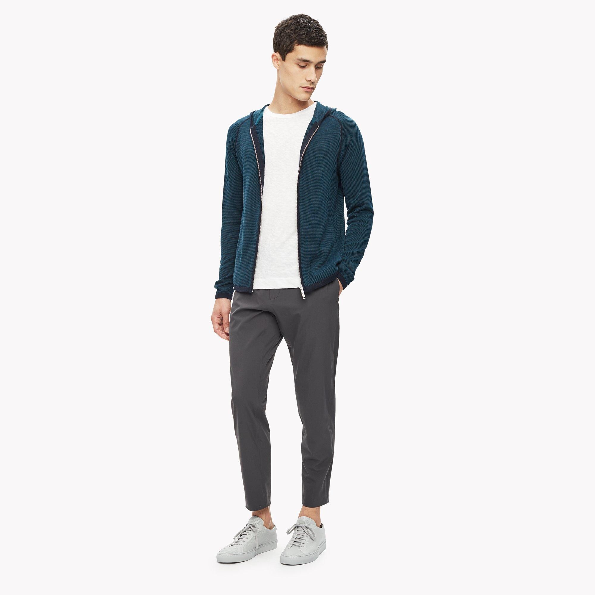 Striped Hooded Zip Sweatshirt