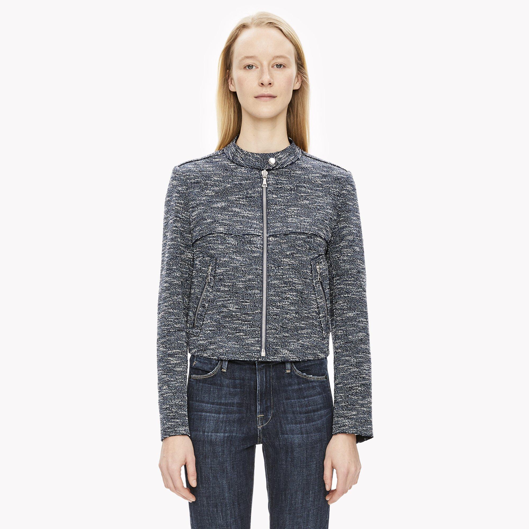 Stretch Tweed Moto Jacket