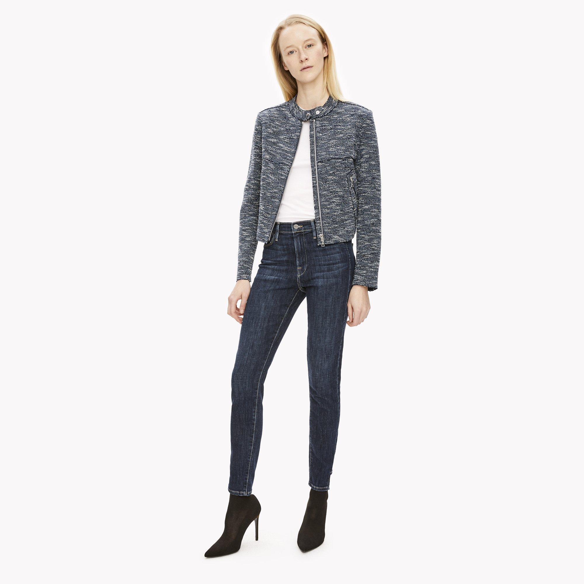Stretch Tweed Moto Jacket