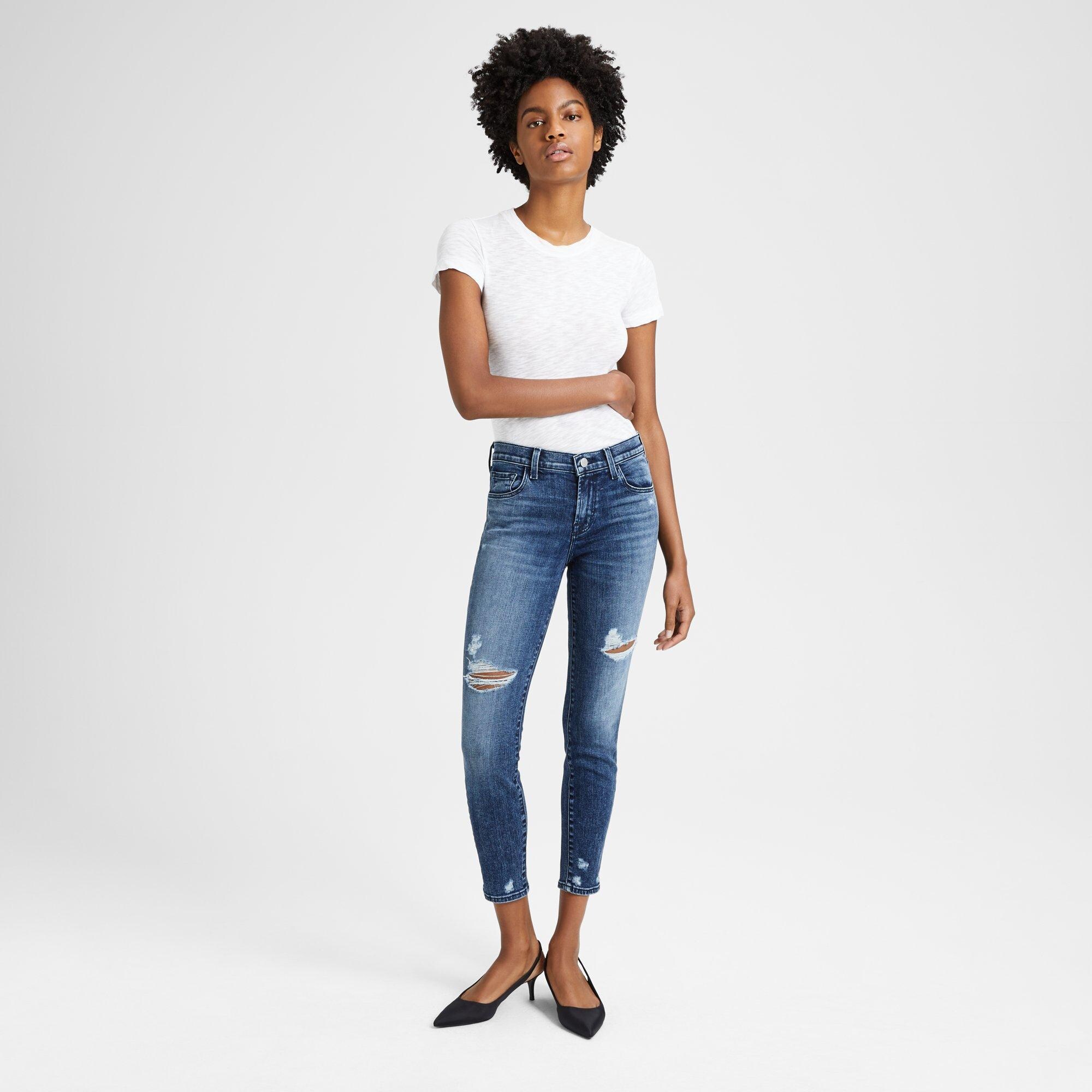 J Brand Mid-Rise Cropped Skinny Jean