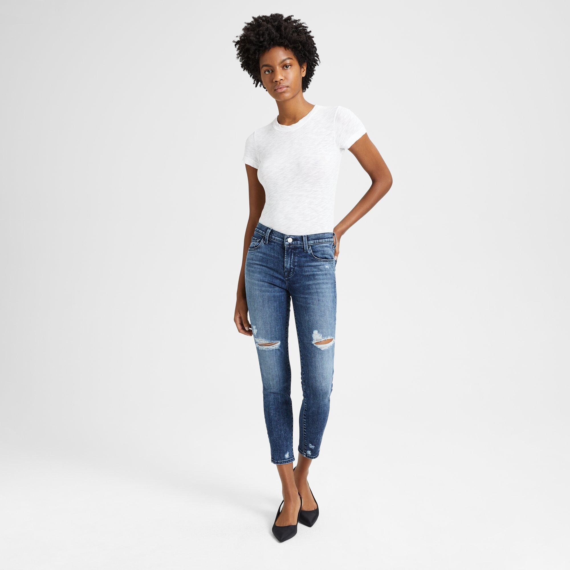 J Brand Mid-Rise Cropped Skinny Jean