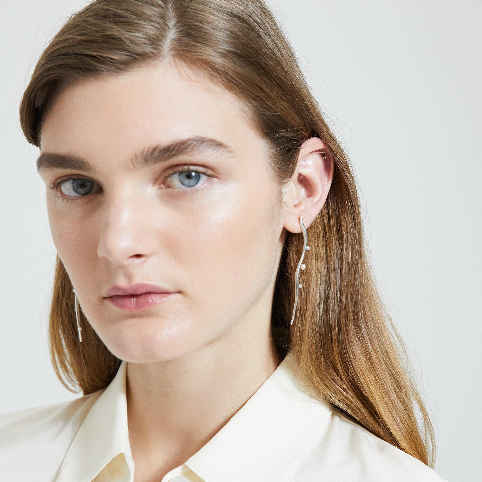 Ileana Makri Sea Flow Earrings With Pearls