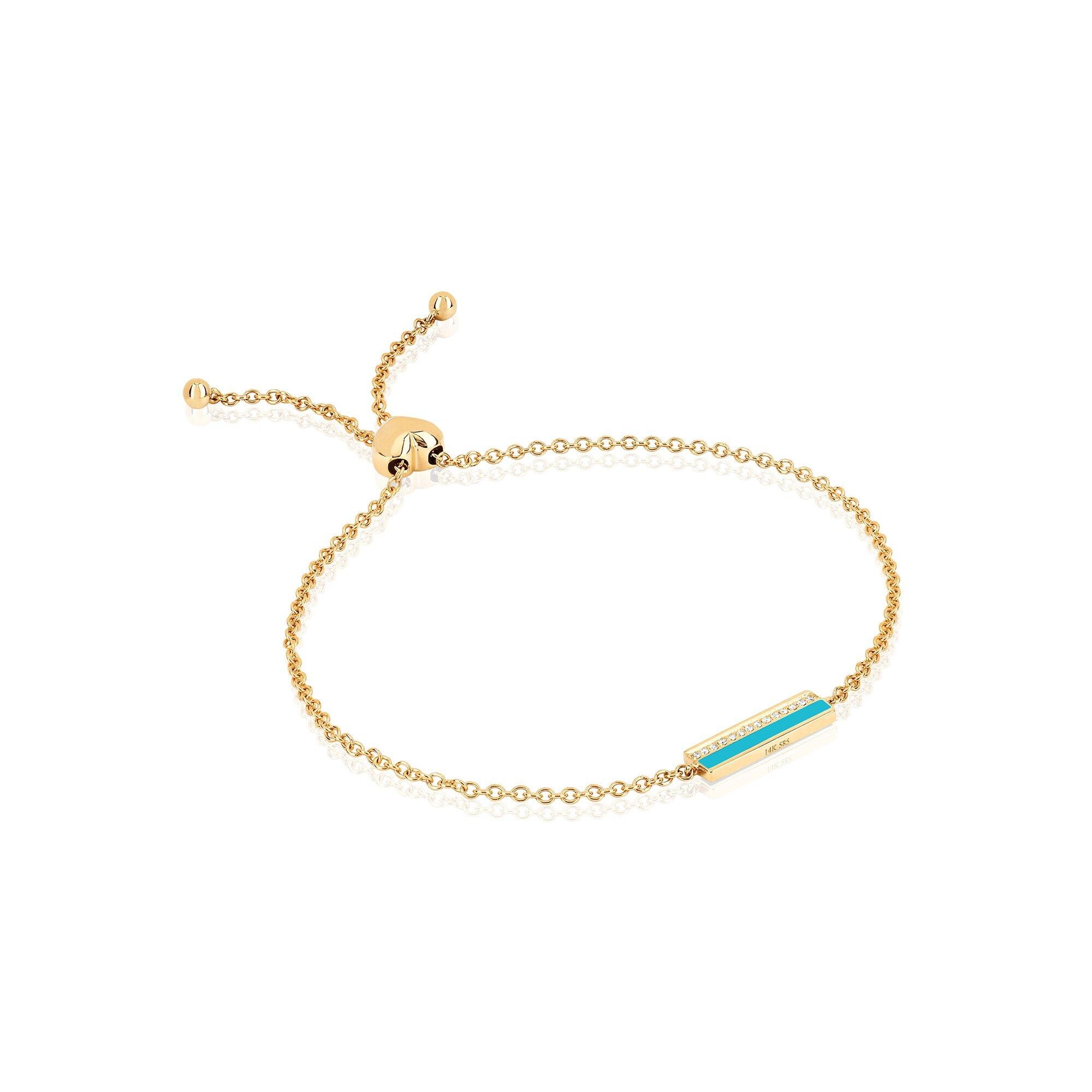 EF Collection Diamond and Enamel Bolo Bracelet