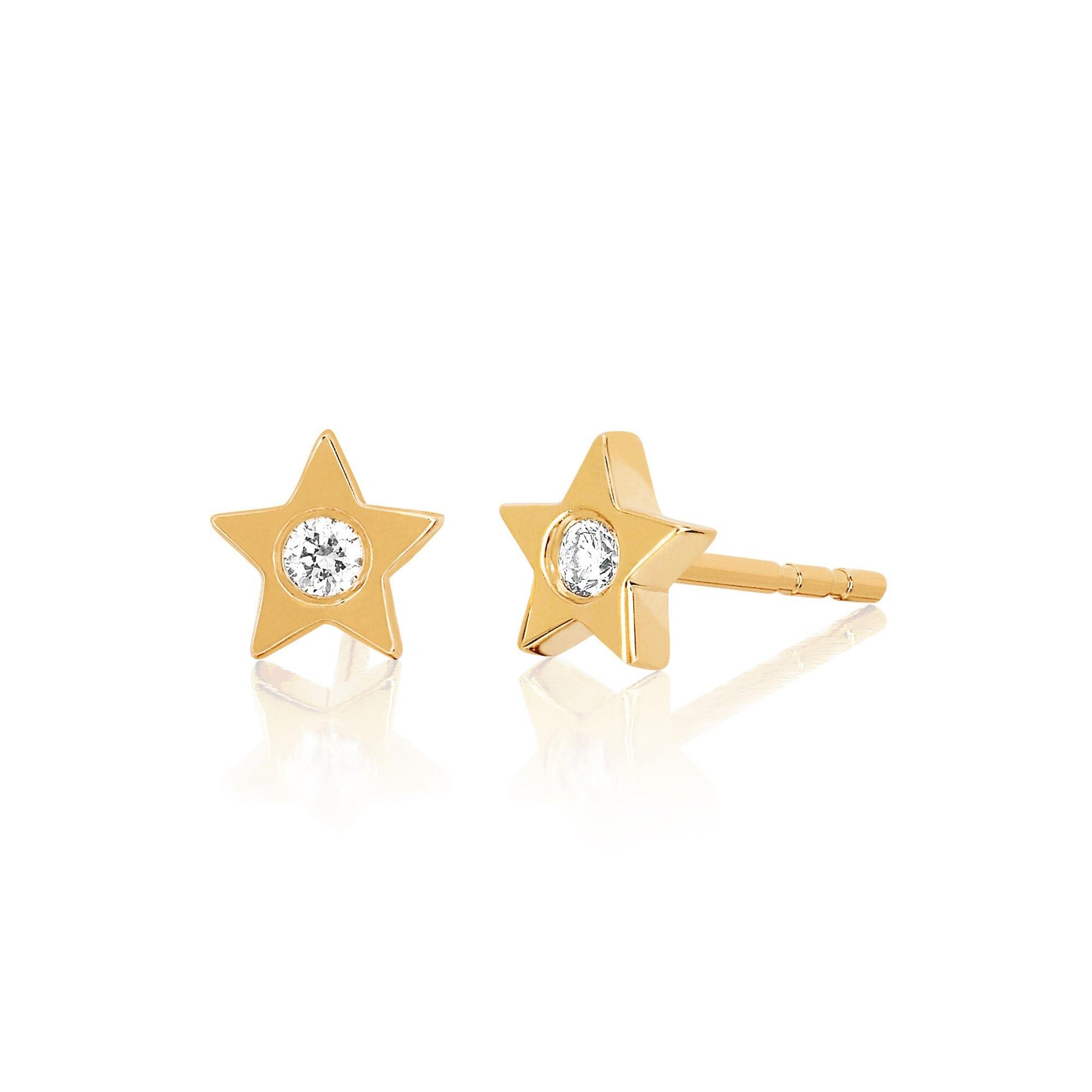 EF Collection Diamond Star Stud Earring
