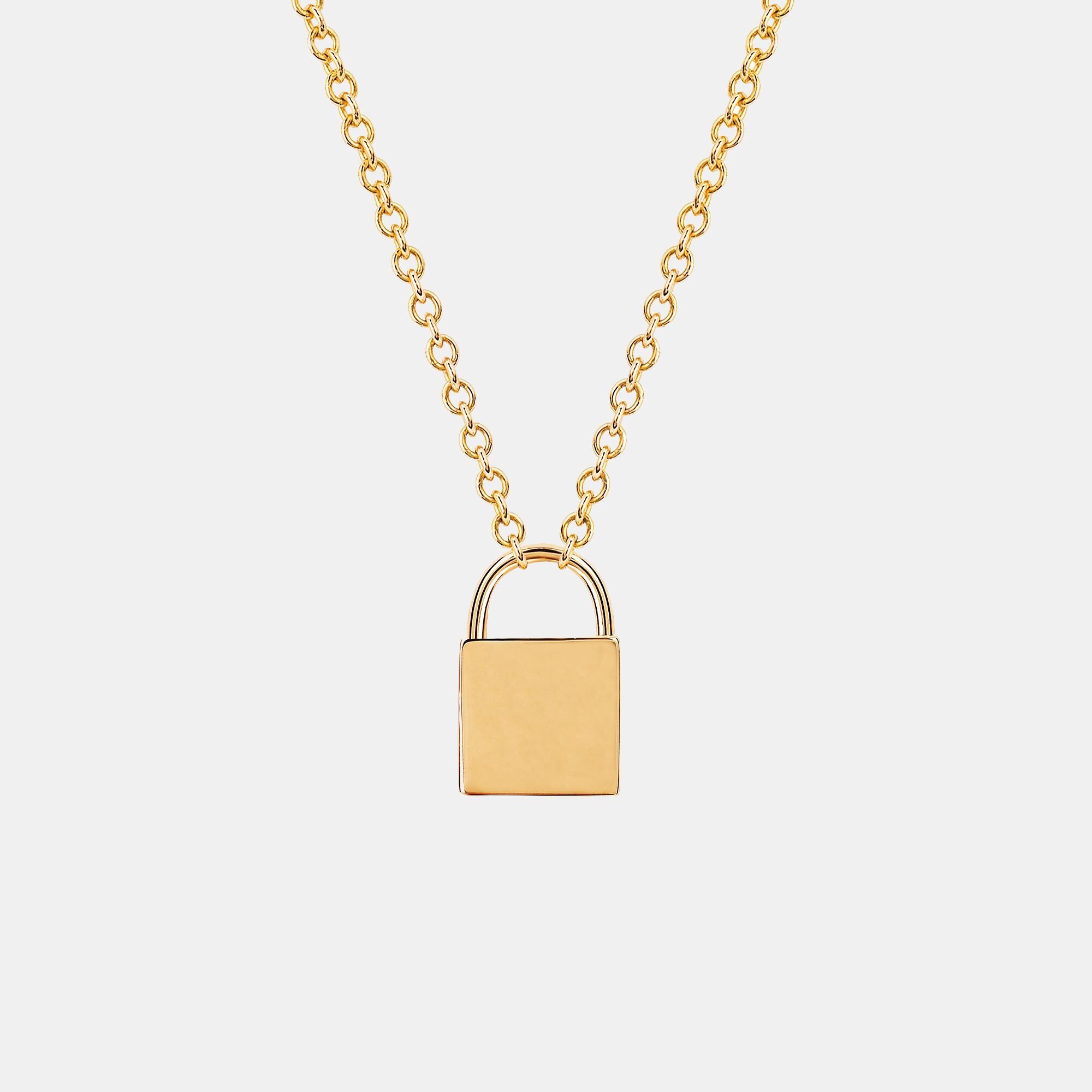 EF Collection Gold Lock Necklace