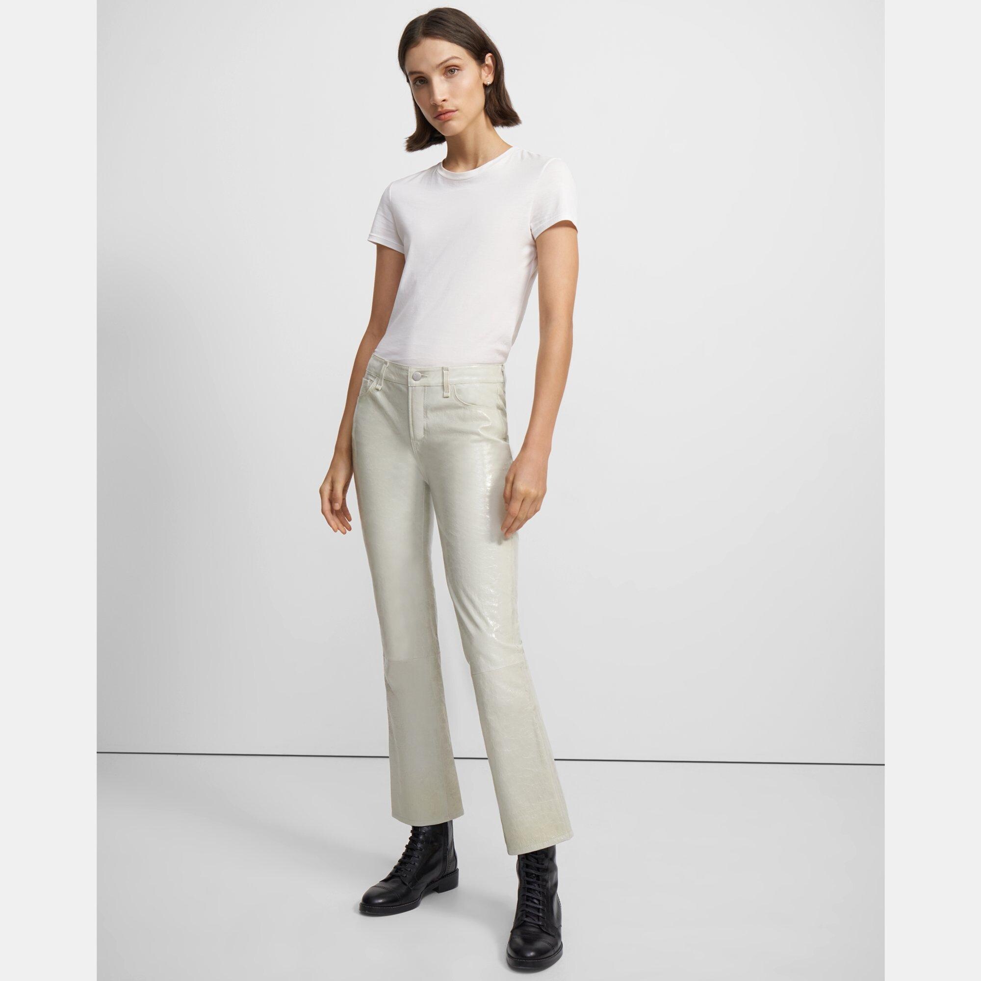 J Brand Franky High-Rise Crop Pant in Leather