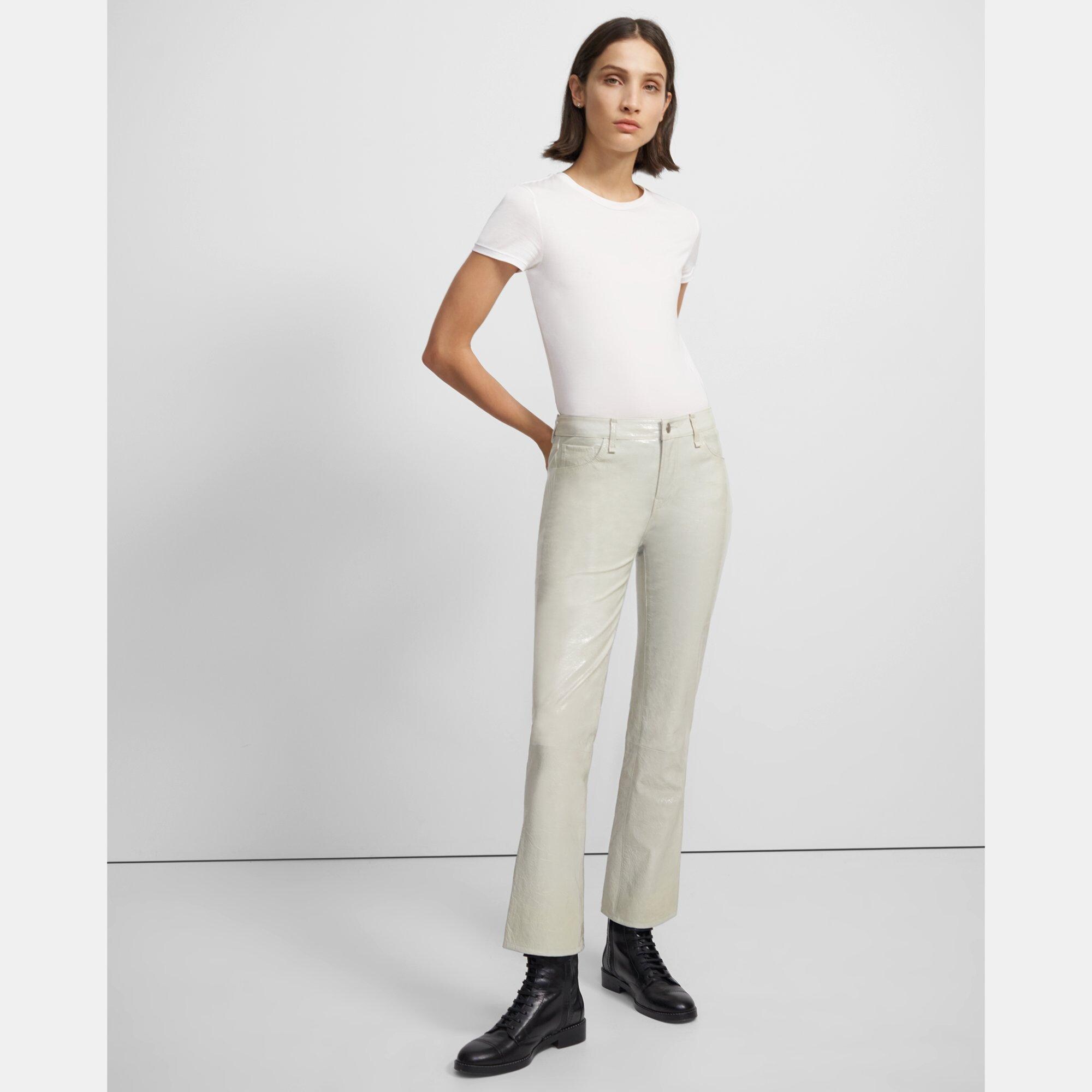J Brand Franky High-Rise Crop Pant in Leather